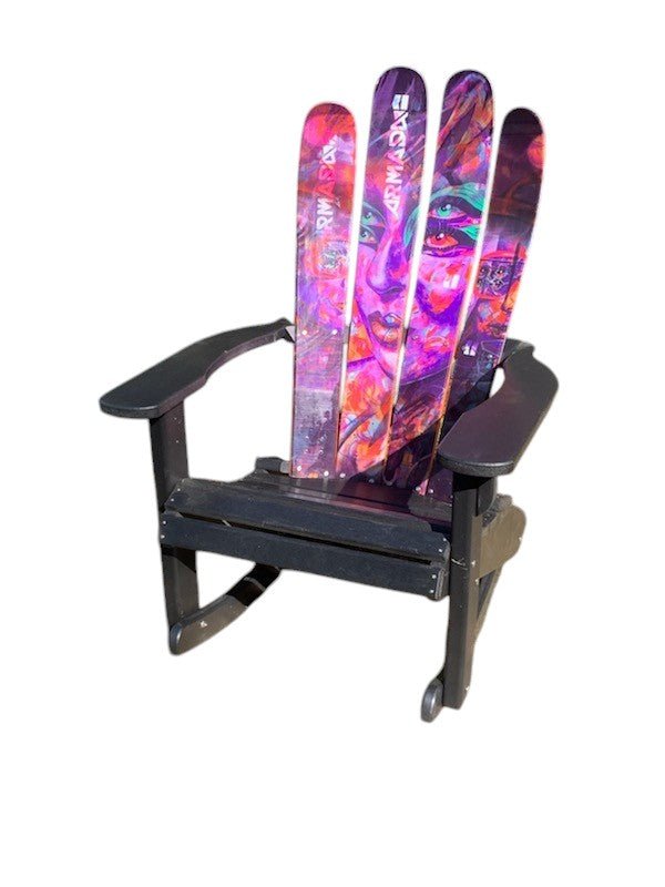 Customize you Skichair Rocker made from real Snow Skis
