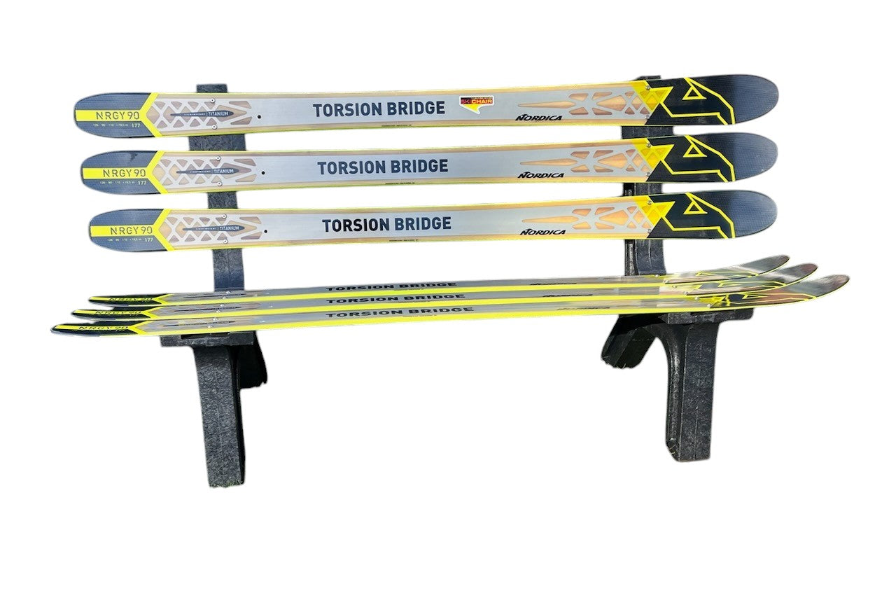 Ski Patio set - 3 piece - Customize your Recycled Snow Ski or Snow Board Patio set - Skichair, Bench and Rocker
