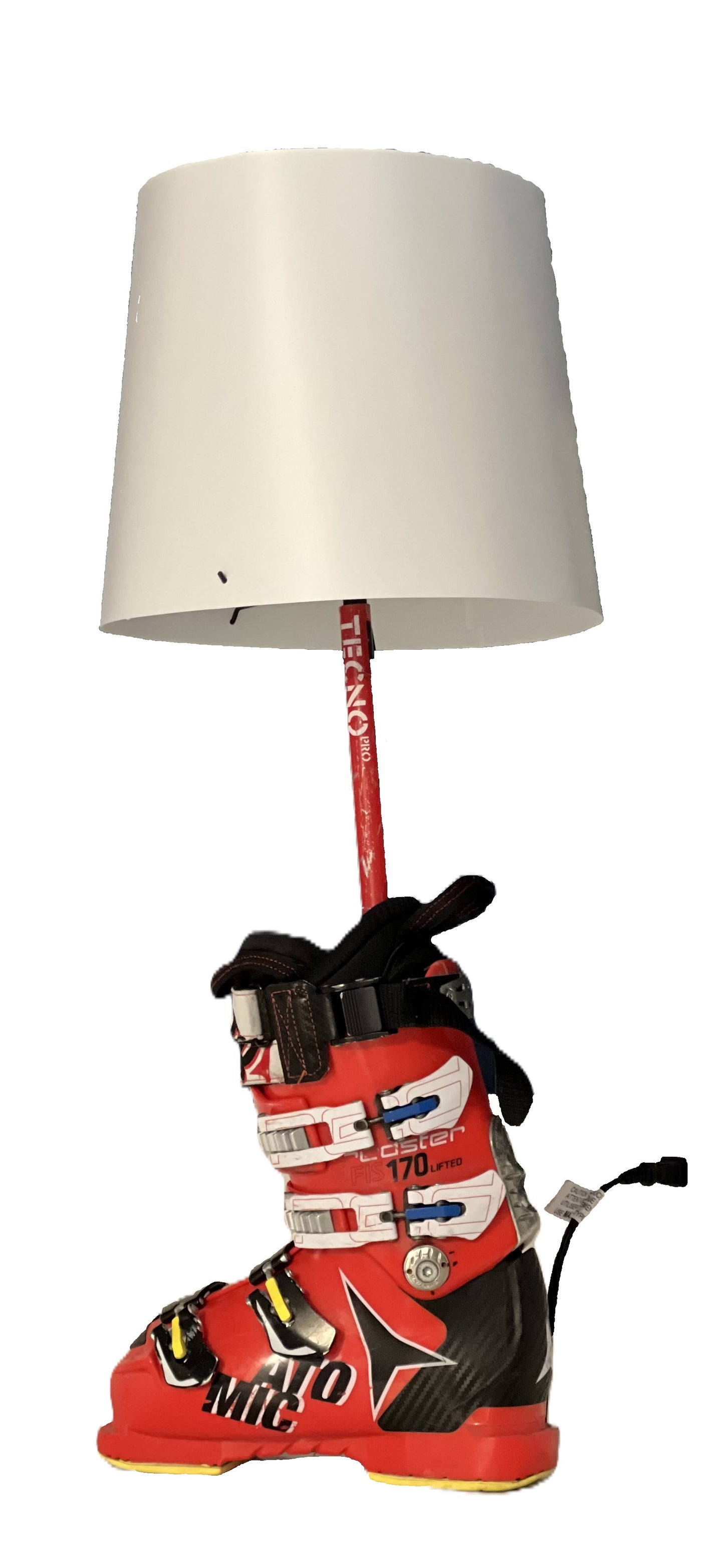 Ski Boot Lamp Made with a real Ski Boot, ready to plug in!