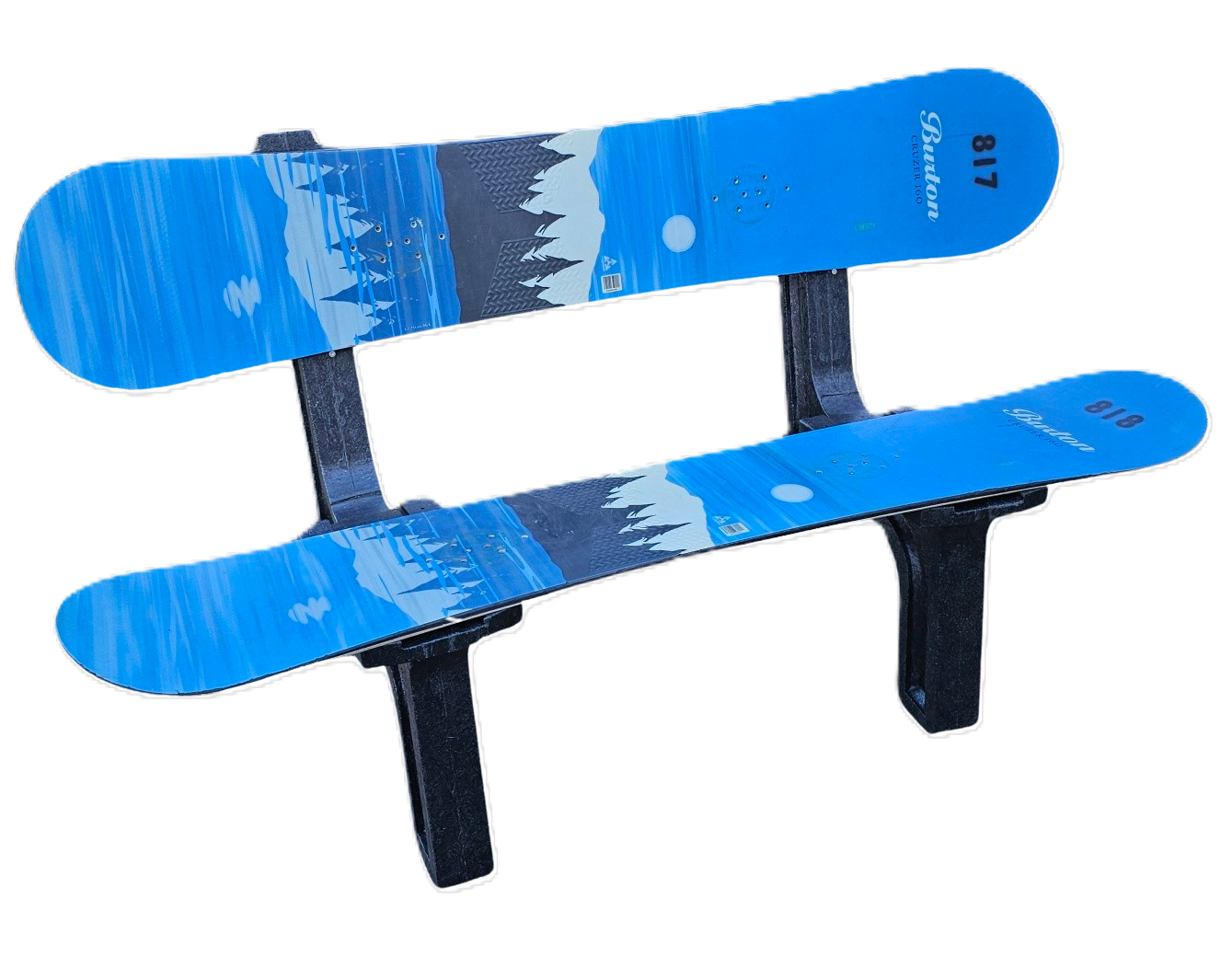 DIY Bench Legs or Outdoor Bench Ends made from Recycled Plastic for a Sports Bench for Snow Skis or Snowboards or Wake Boards