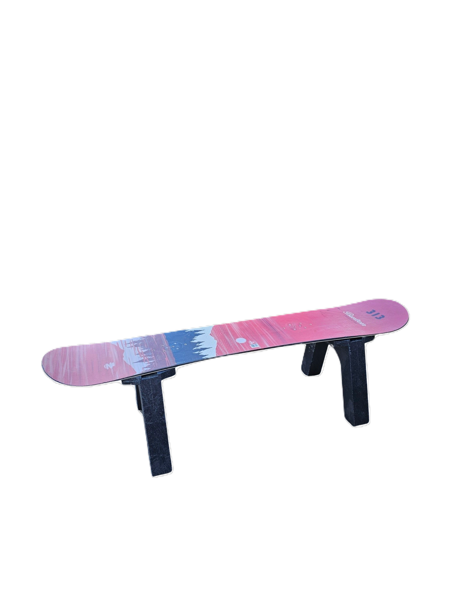 Ski Patio set - 4 piece - A Skichair, Snowboard or Snow Ski Table and Bench and a Ski Rocker