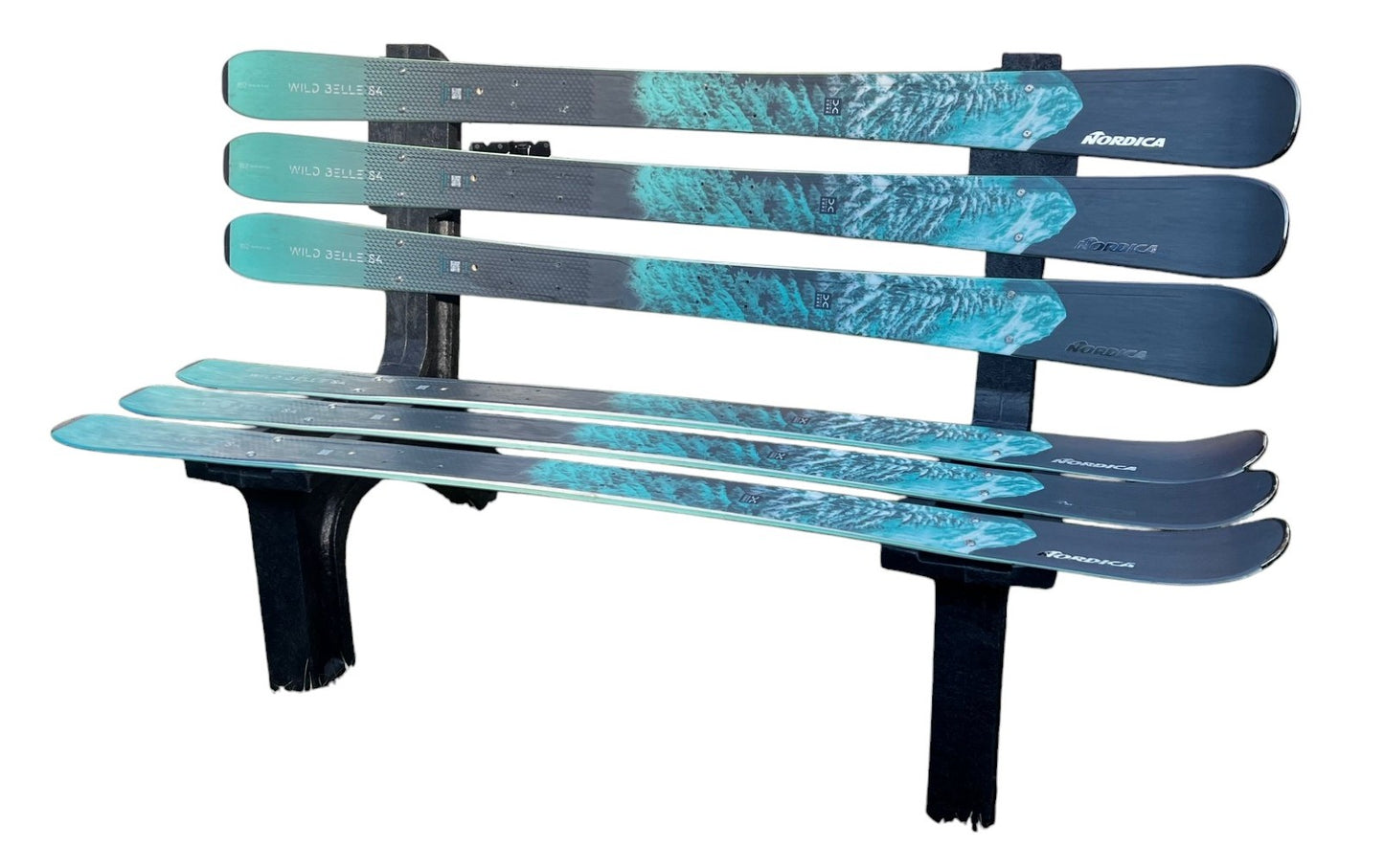 Ski Patio set - 2 piece - Customize your Recycled Snow Ski or Snow Board Patio set with a Ski Bench