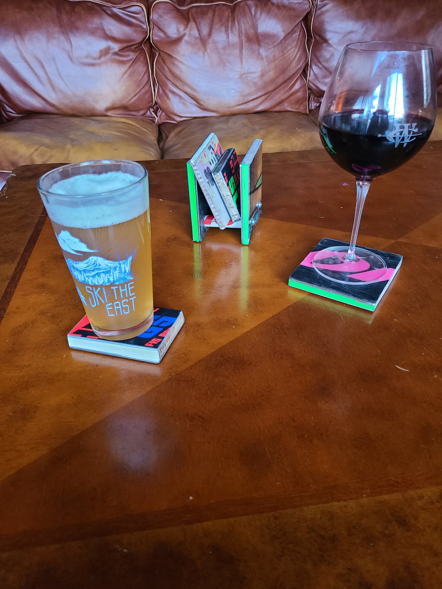Drink Coasters    Snow Ski Drink Coasters set of 4 made from a recycled snow skis
