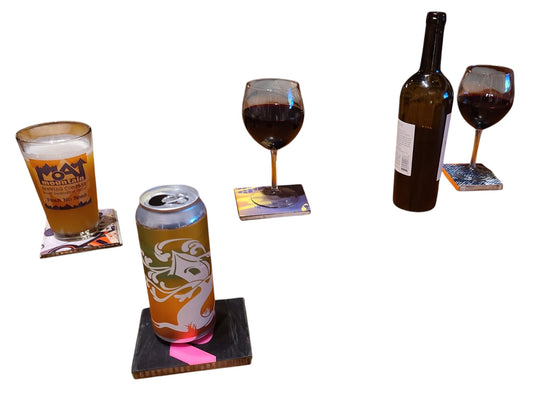 Drink Coasters    Snow Ski Drink Coasters set of 4 made from a recycled snow skis