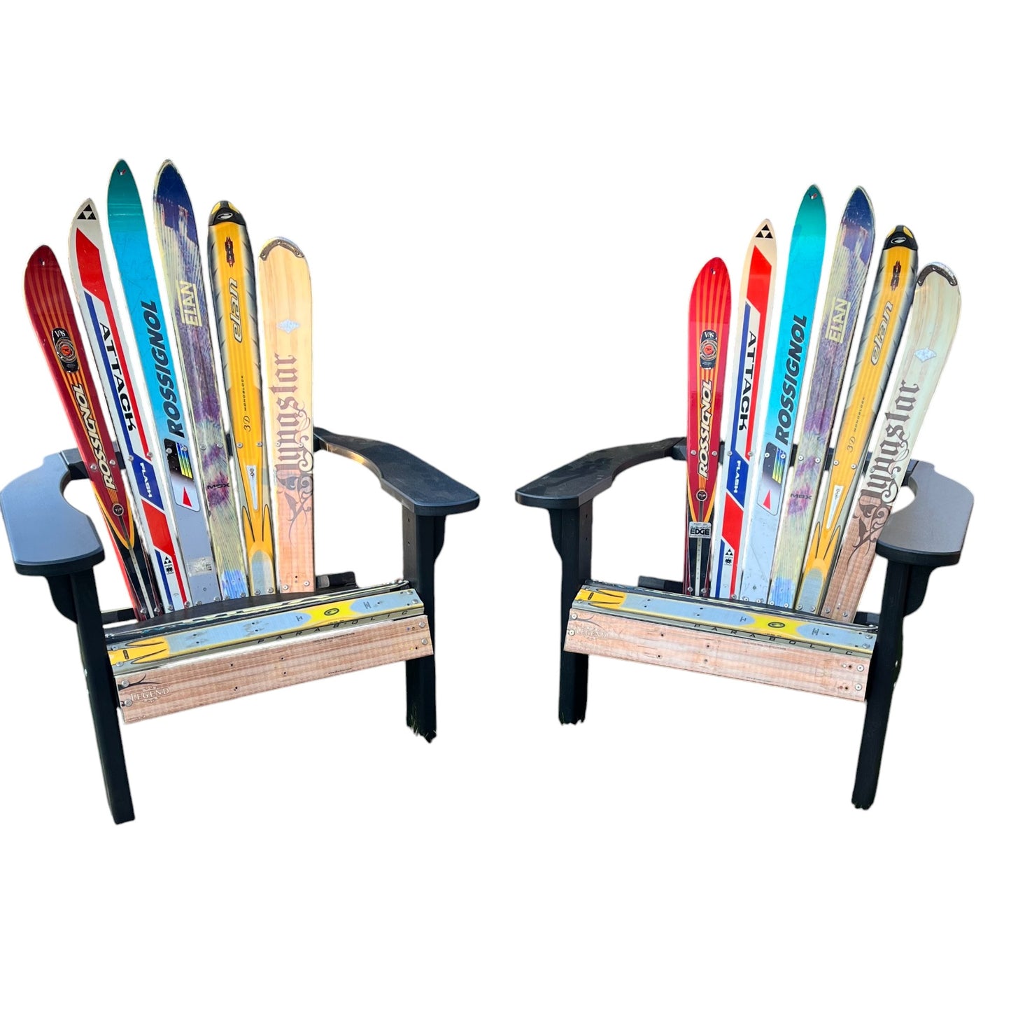 Skichair - Set of 2, Custom Adirondack Skichairs made with different skis
