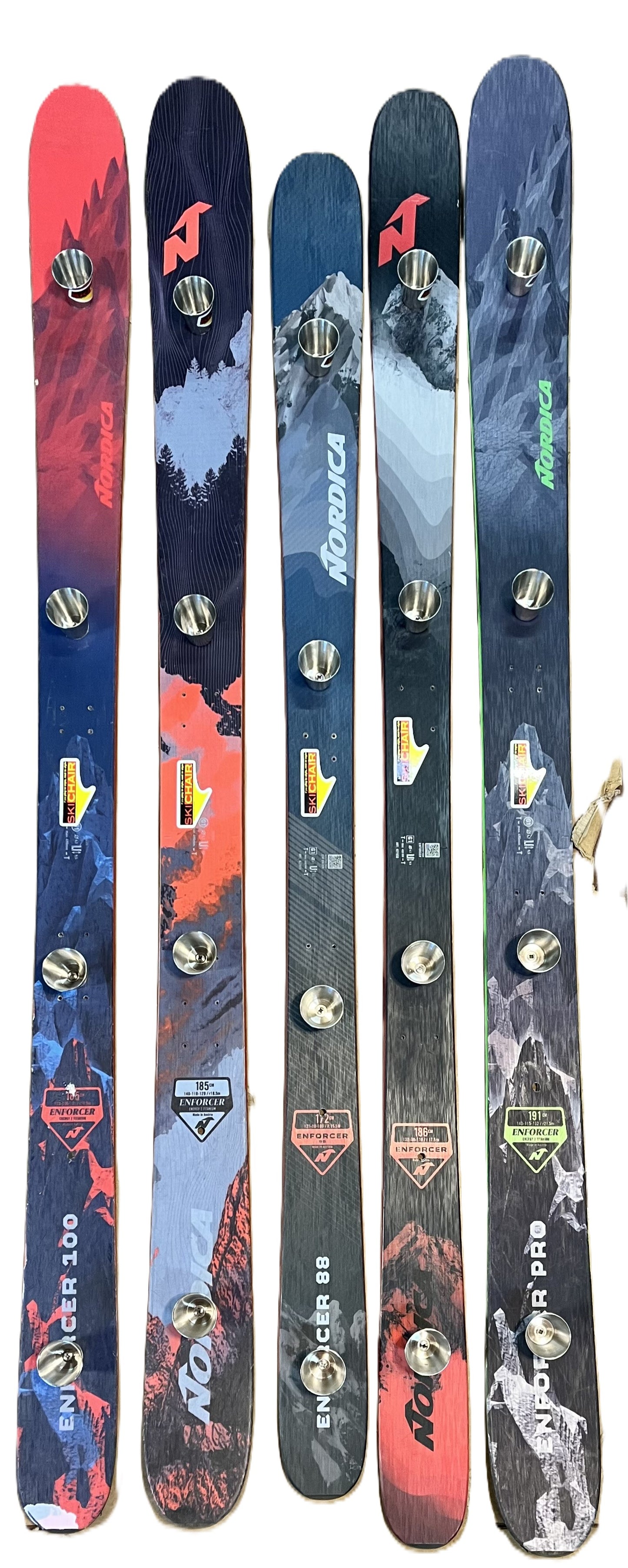 Shot Ski 4 shot, Newer All Mountain Enforcer with Mountain Scene, 4 Large 3 oz Shots, SkiShot, shotski, Wedding Shot, Tailgate