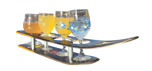 Wine Flight Recycled Snow Ski Double Wine Flight only with no Glasses