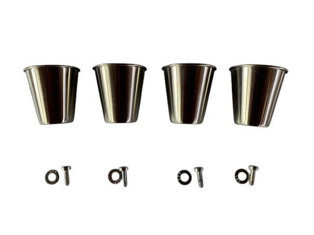 Shot Ski Kit, 4 shots Glasses Only for a Shot Ski, Large 2.5oz shot glasses made from Stainless Steele with Mounting Screws