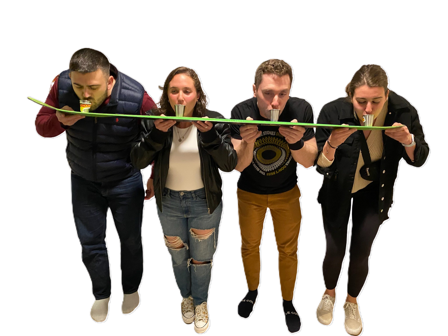 Personalize Shot Ski, 4 shot, Large 2.5oz Shots, SkiShot, made from real skis that you can pick!