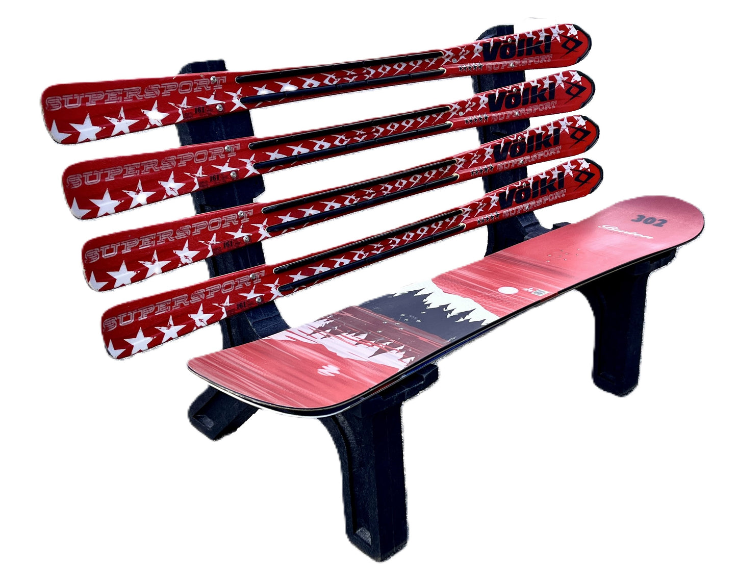 DIY Bench Legs or Outdoor Bench Ends made from Recycled Plastic for a Sports Bench for Snow Skis or Snowboards or Wake Boards