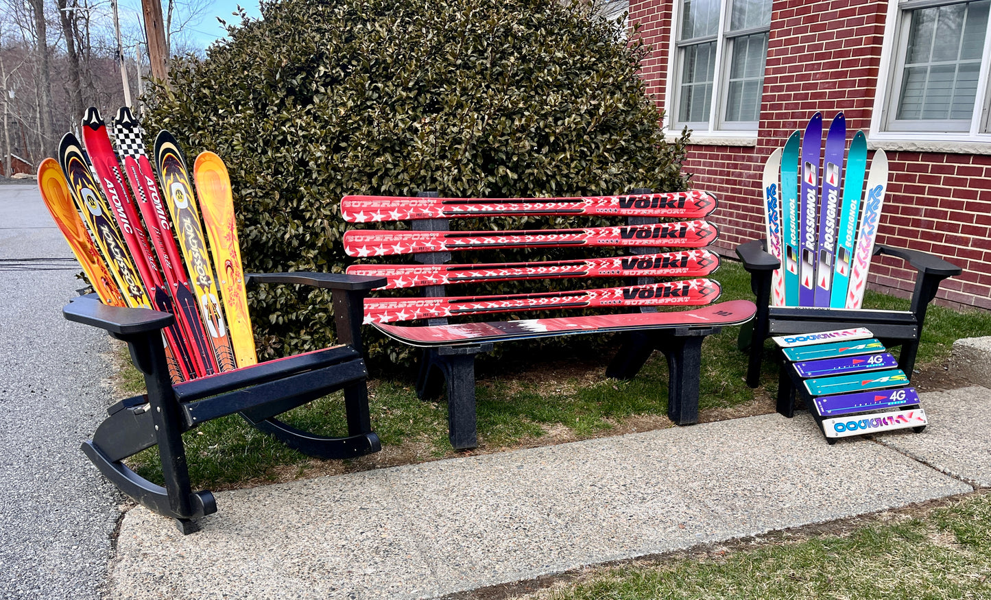 Mixed Snow Board and Snow Ski Bench made with Real Recycled Snow Skis (Copy)