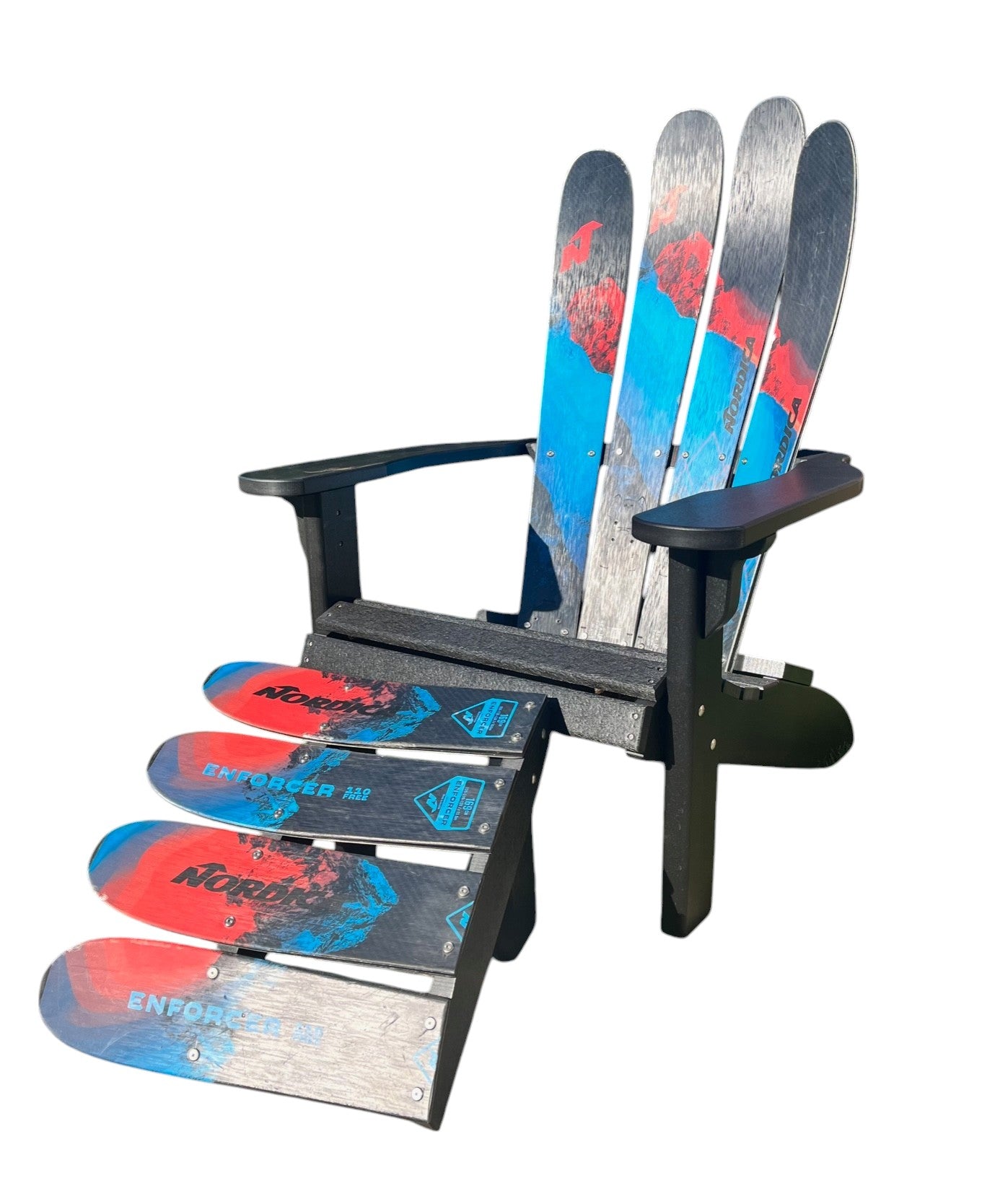 2 piece set of Skichairs - Snow Ski Adirondack Skichair with Ottoman