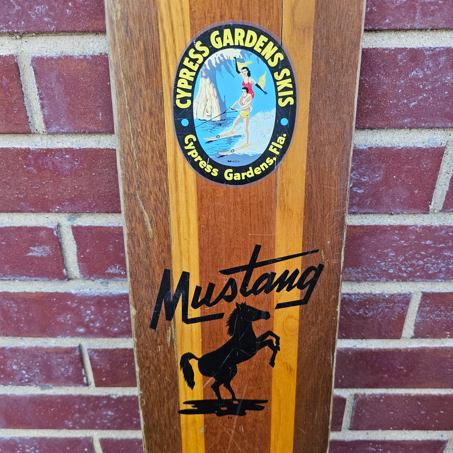 Water Ski Shot Ski made from an Antique Wood Water Ski - Mustang water ski by Cypress Gardens - Drop Ski