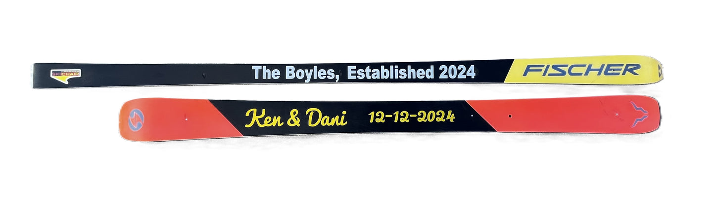 Personalize Shot Ski, 4 shot, Large 2.5oz Shots, SkiShot, made from real skis that you can pick!