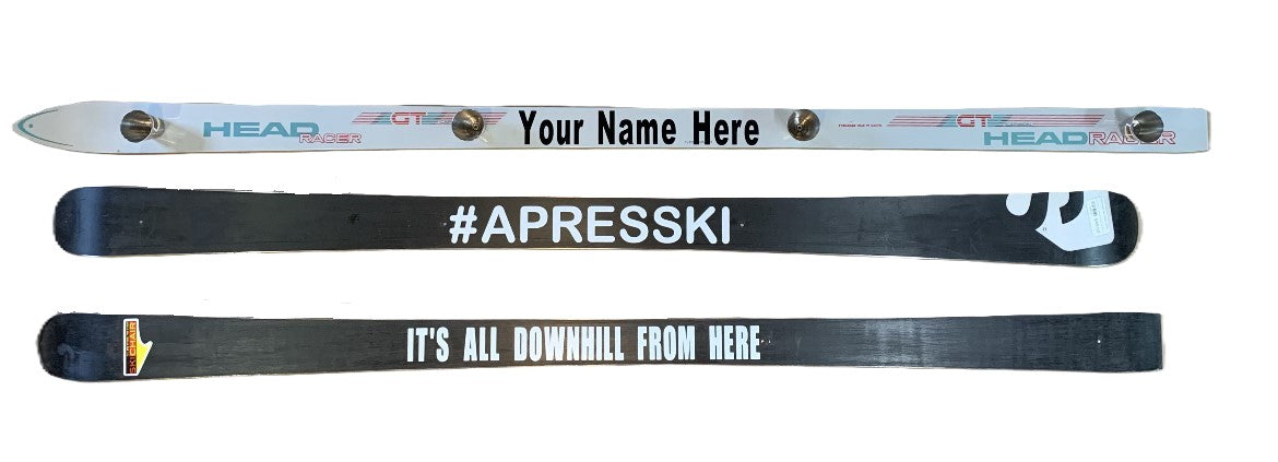 Personalize Shot Ski, 4 shot, Large 2.5oz Shots, SkiShot, made from real skis that you can pick!