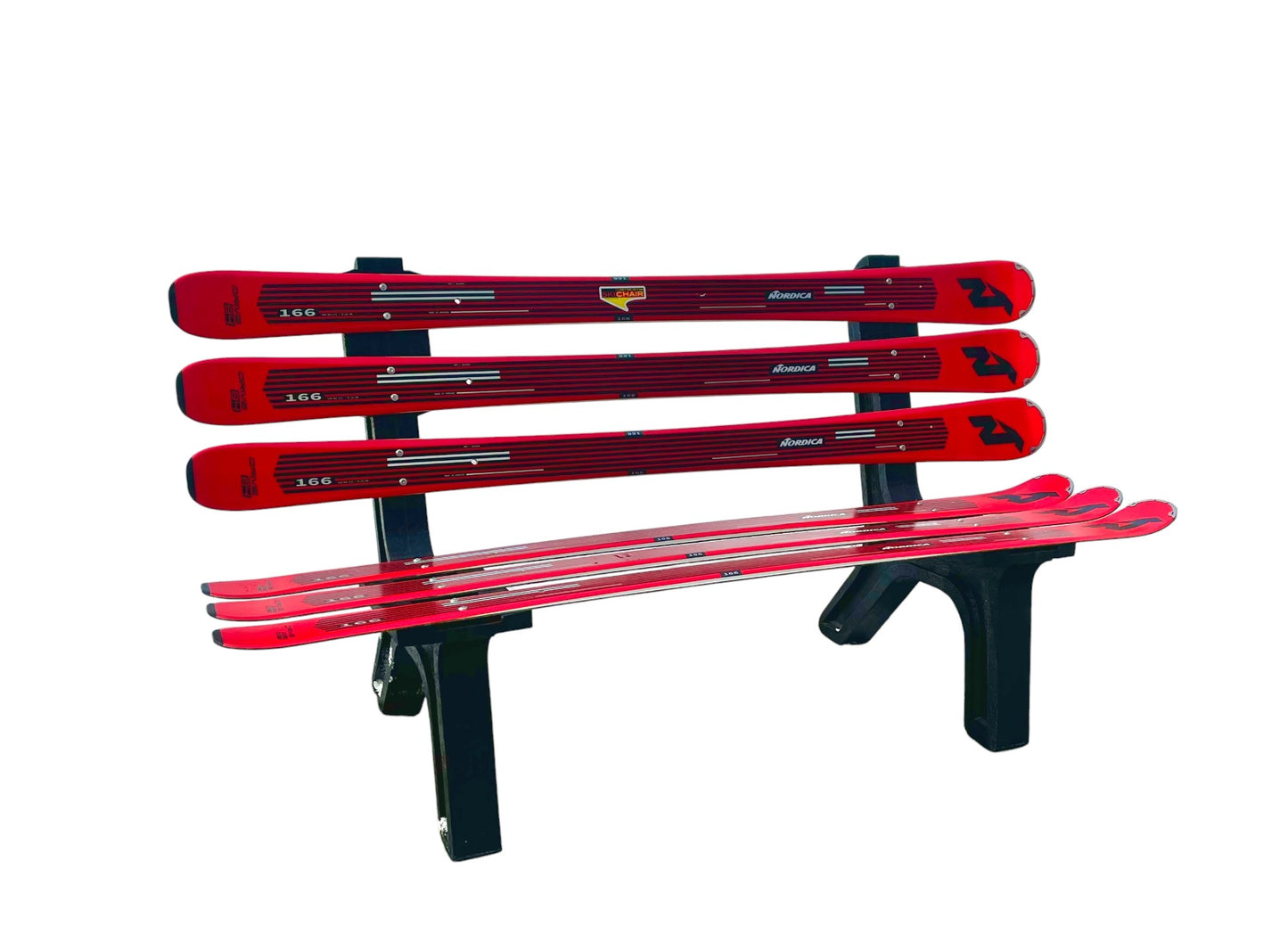 Ski Patio set - 3 piece - Customize your Recycled Snow Ski or Snow Board Patio set - Skichair, Bench and Rocker