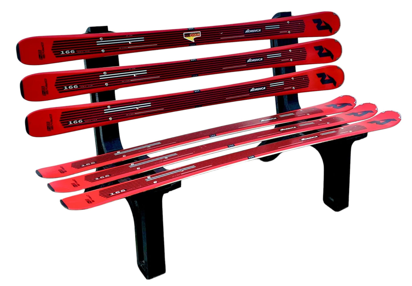 Ski Patio set - 2 piece - Customize your Recycled Snow Ski or Snow Board Patio set with a Ski Bench