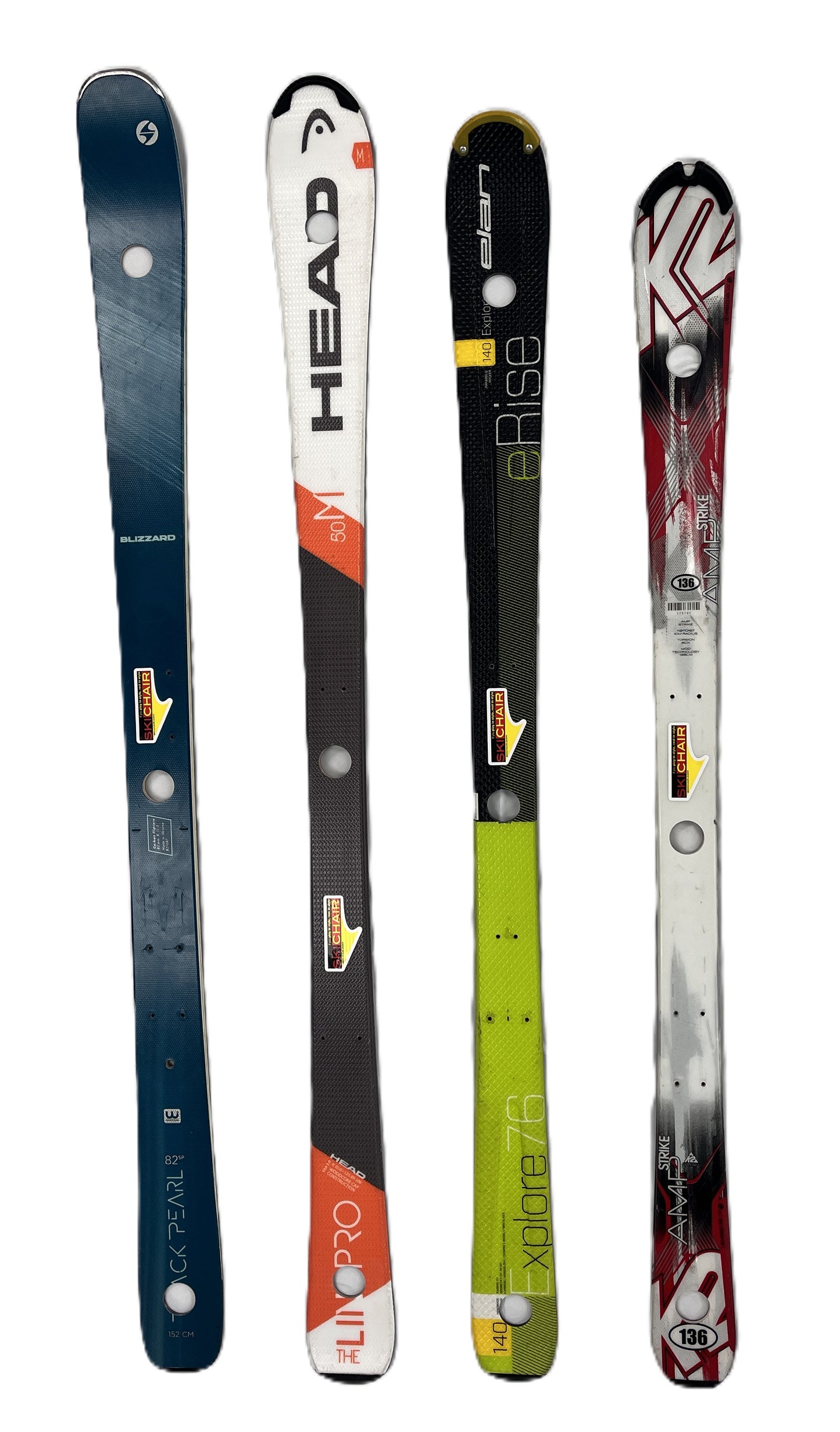 Shot ski 3 shot, Real Snow Ski with holes and 3 plastic 2oz shot glasses - shotski