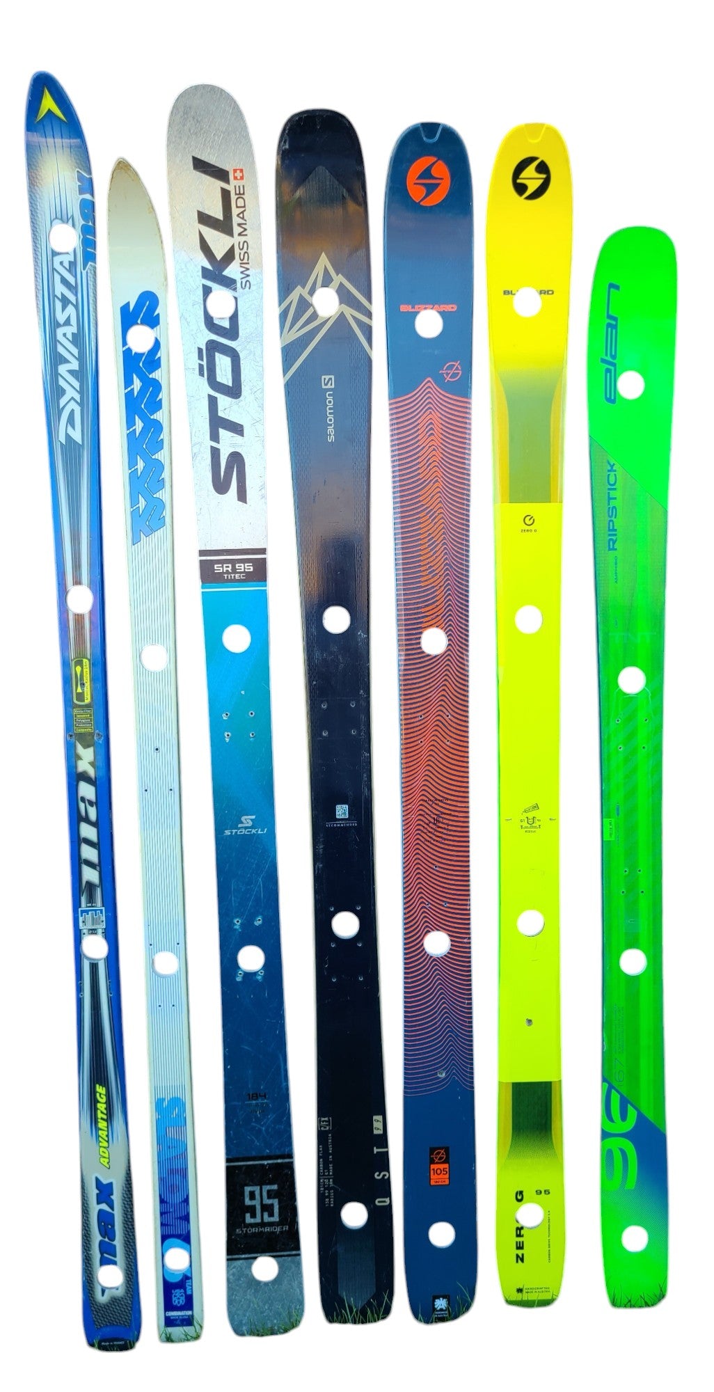 Shot ski 4 shot with holes and 4 plastic 2oz shot glasses - shotski made from a real snow skiiSnow Ski