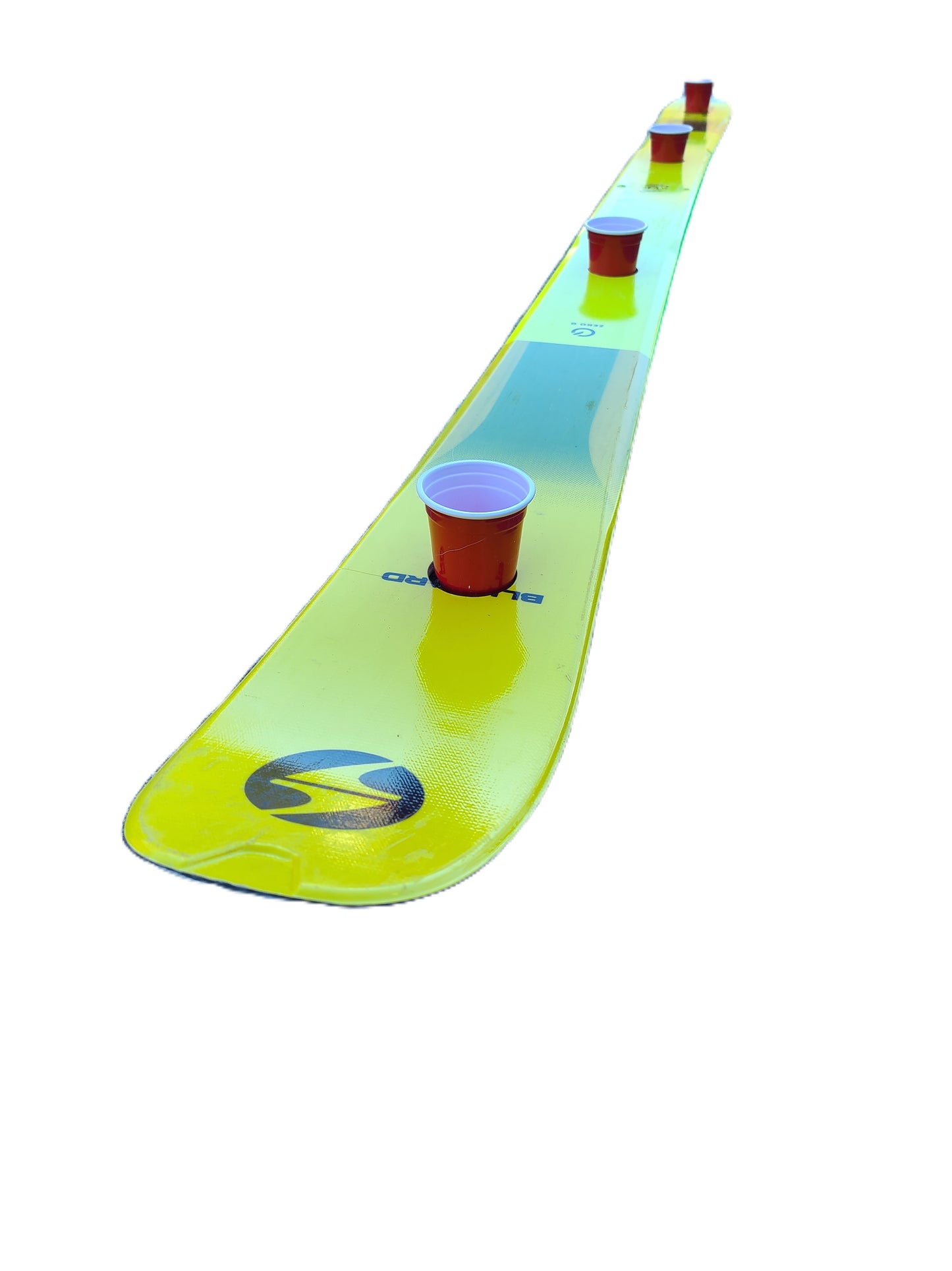 Shot ski 3 shot, Real Snow Ski with holes and 3 plastic 2oz shot glasses - shotski