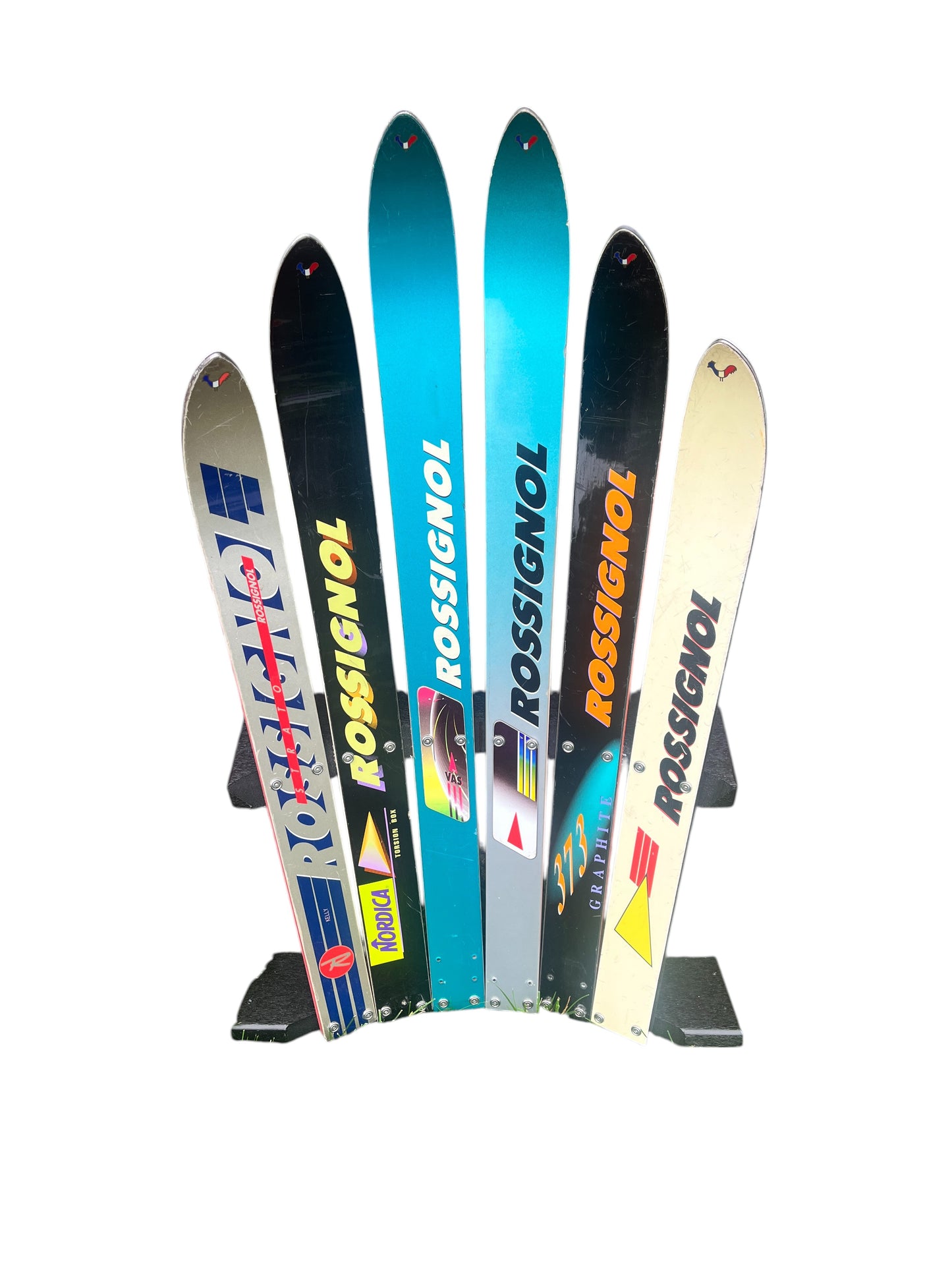 Adirondack Skichairs made with different snow skis