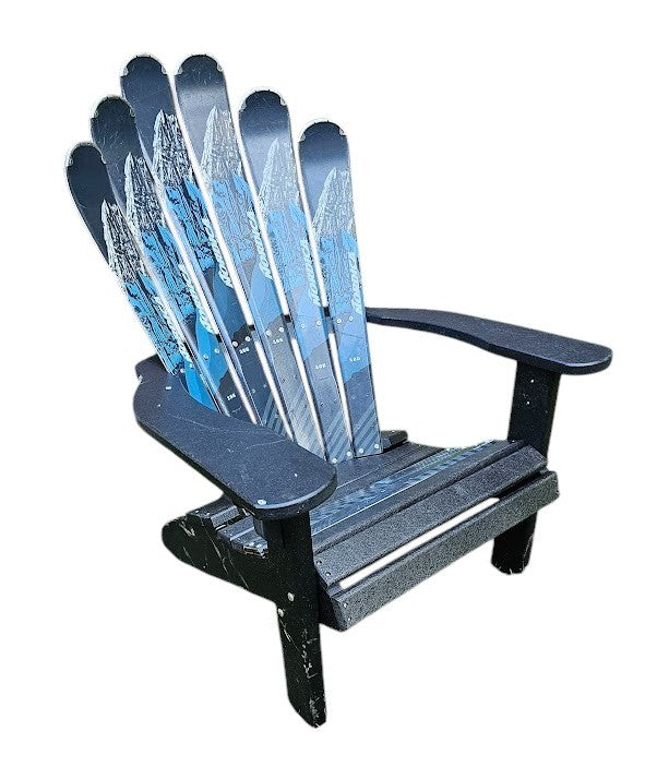 Ski Patio set - 3 piece - A Skichair, Snowboard or Snow Ski Table and a Ski Rocker