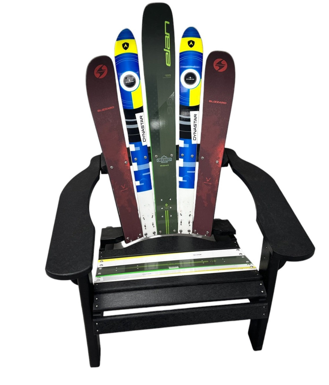 Adirondack Skichairs made with Newer and Wider real Snow Skis