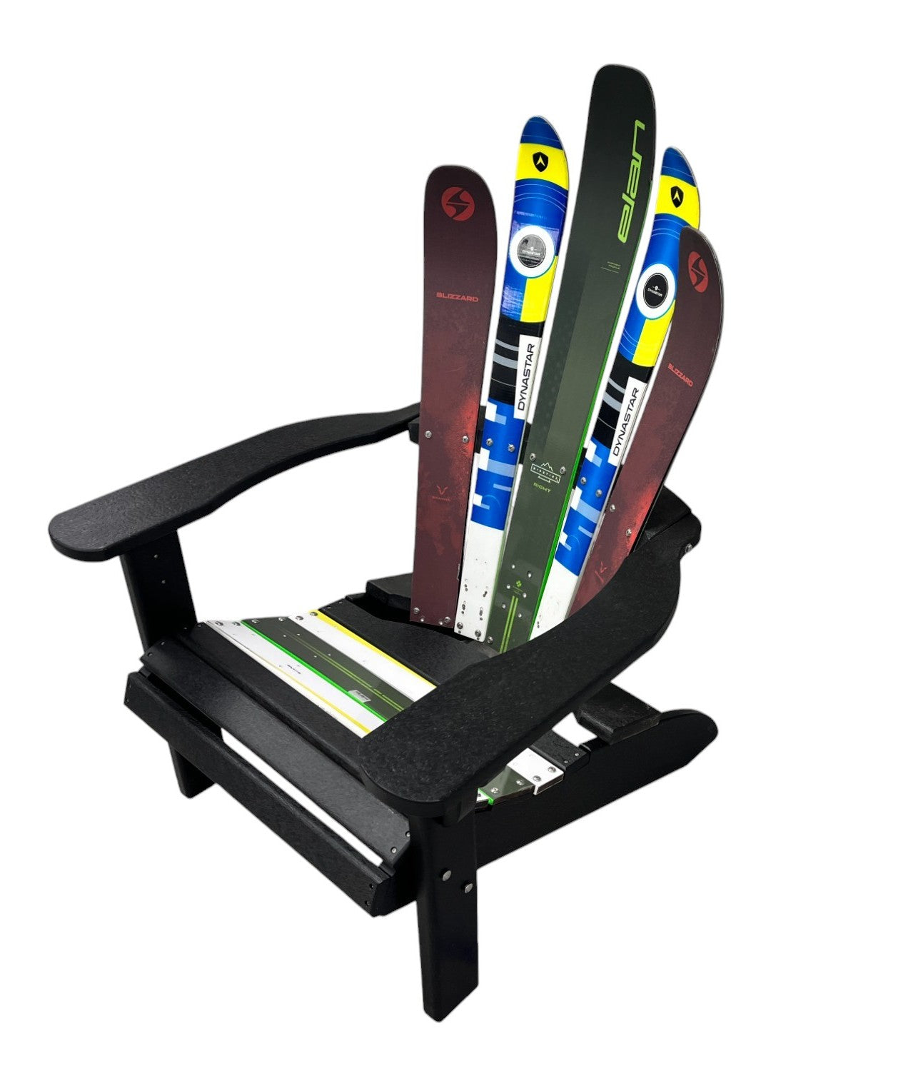 Adirondack Skichairs made with Newer and Wider real Snow Skis