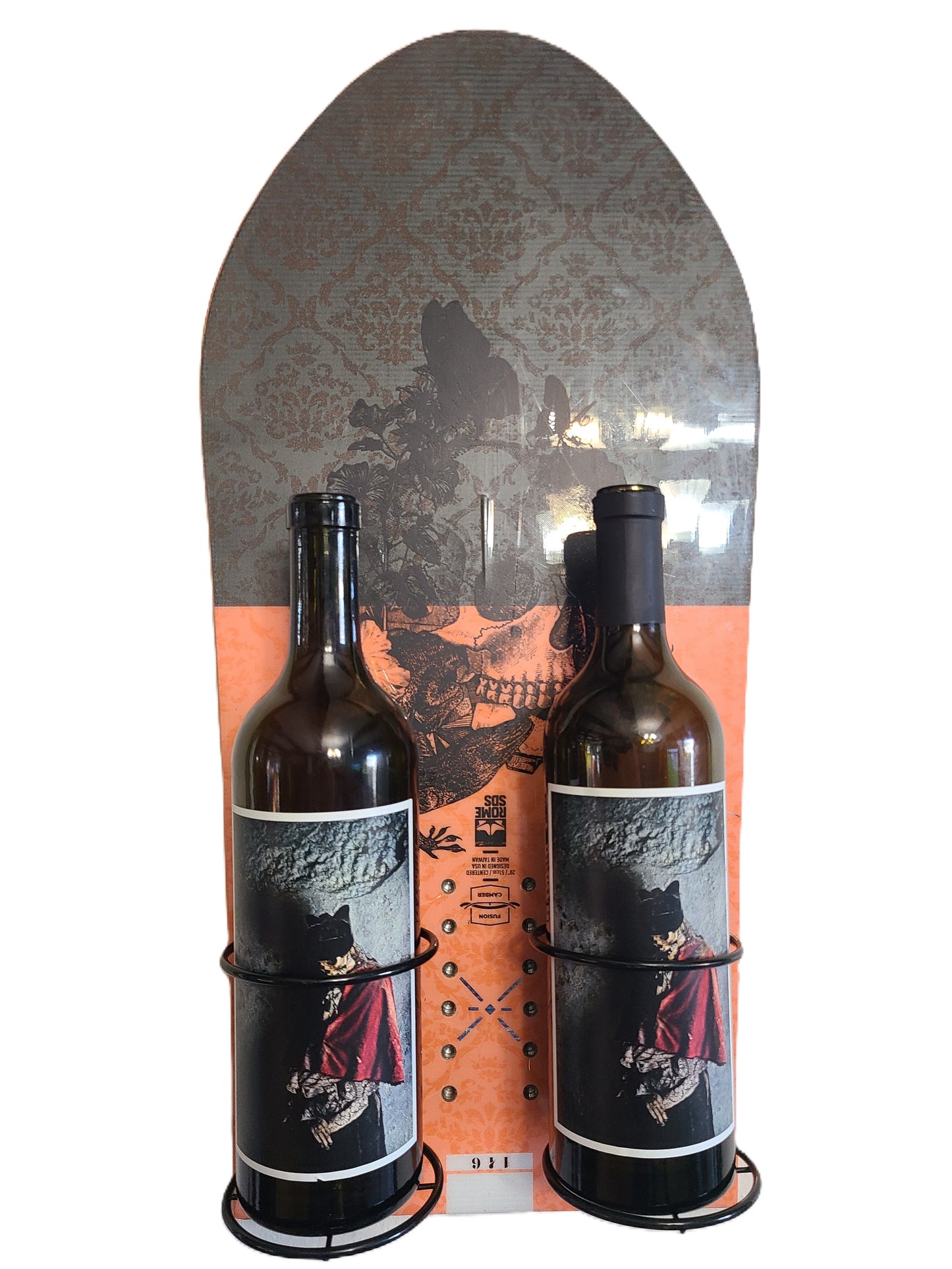 Snowboard Wine Rack - Wall Mount or Tabletop - Set of 2 wine racks made from an authentic snow board