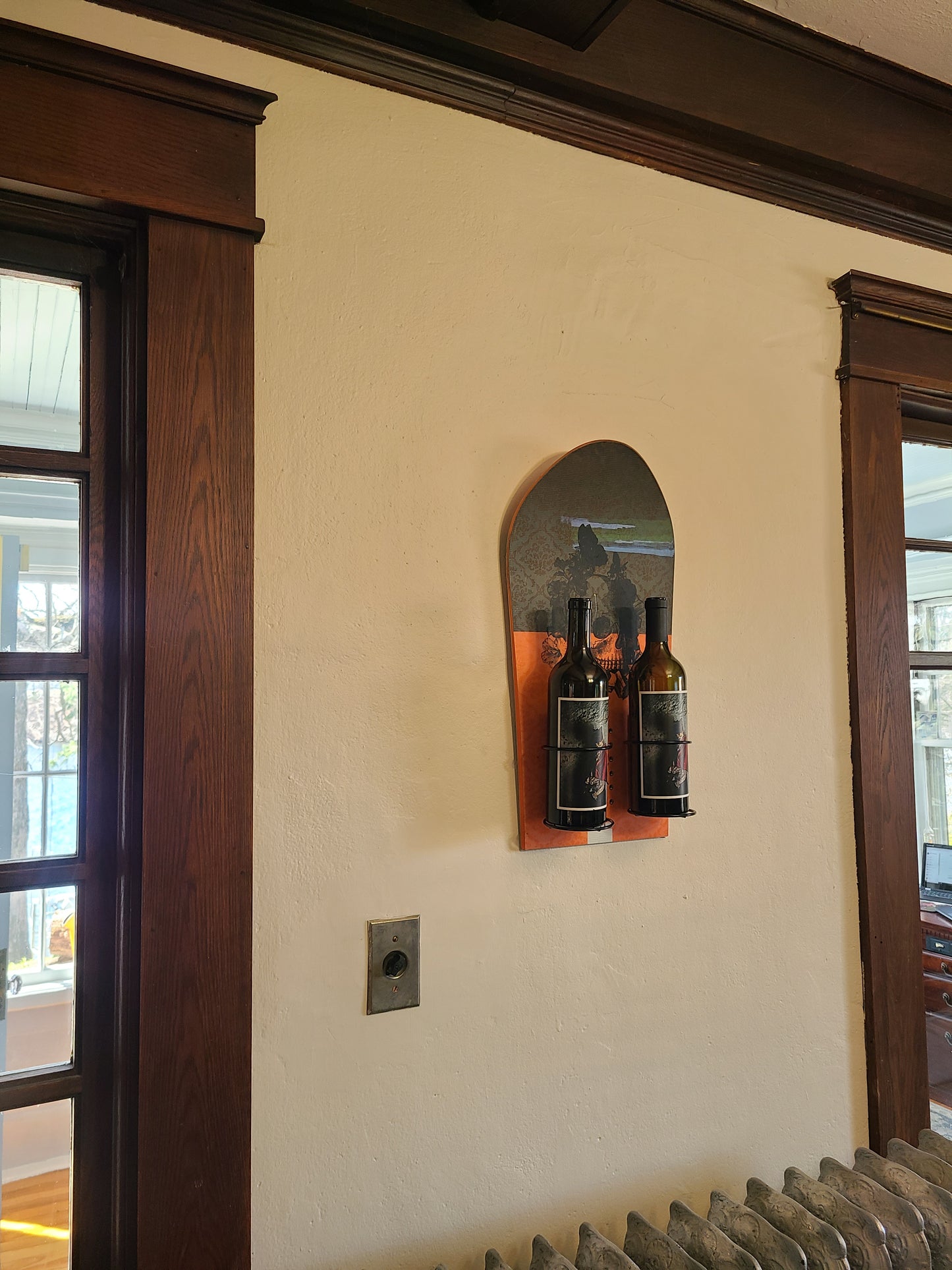Snowboard Wine Rack - Wall Mount or Tabletop - Set of 2 wine racks made from an authentic snow board