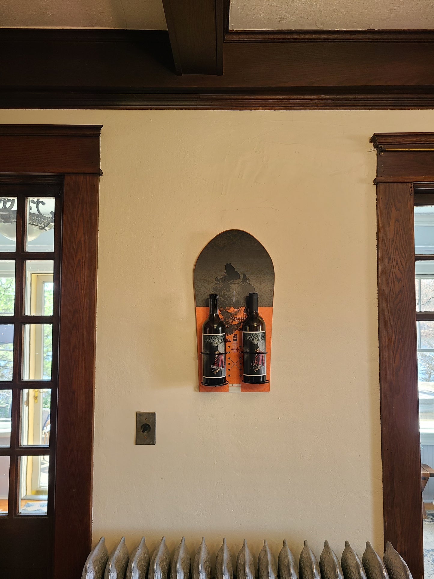 Snowboard Wine Rack - Wall Mount or Tabletop - Set of 2 wine racks made from an authentic snow board