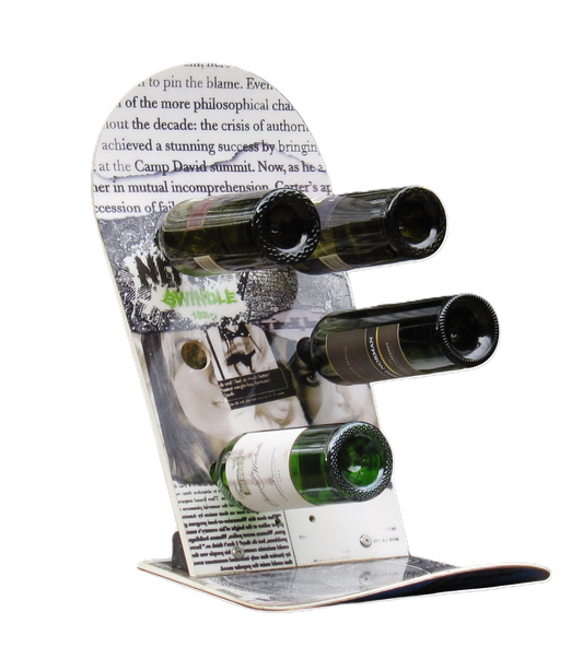 Snowboard Wine Rack made with a real Snow Board