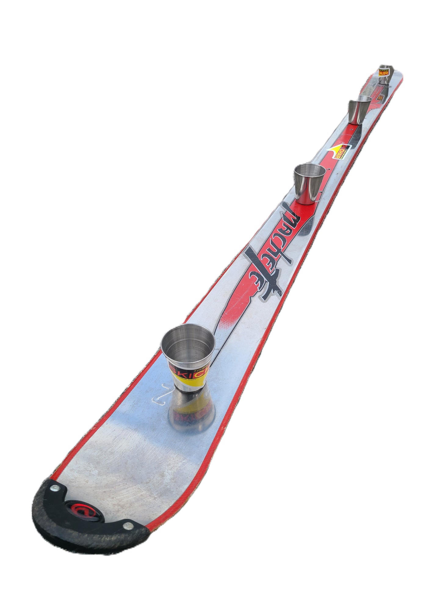 Ski Shot 4 Volant shot, Shotski with Large 2.5 oz Shots made with a stainless steel Volante Ski