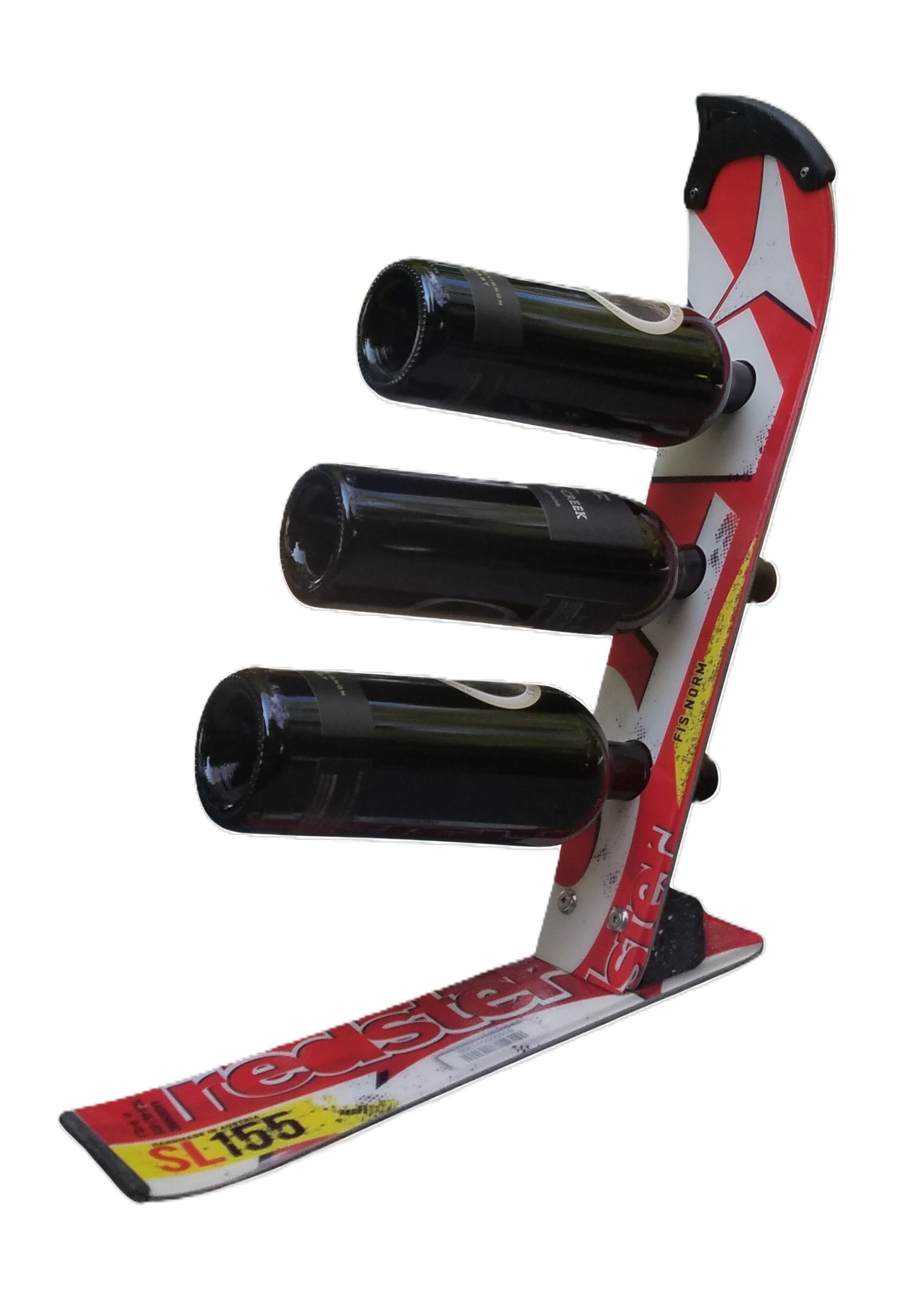 Ski Wine Rack Racing Snow Ski Wine Rack made with a Real Racing Ski