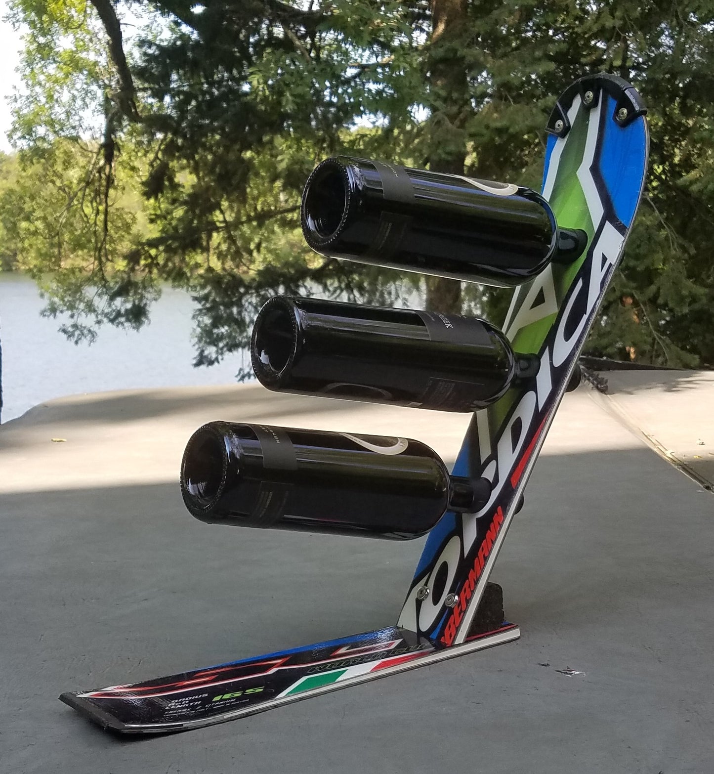 Ski Wine Rack Racing Snow Ski Wine Rack made with a Real Racing Ski