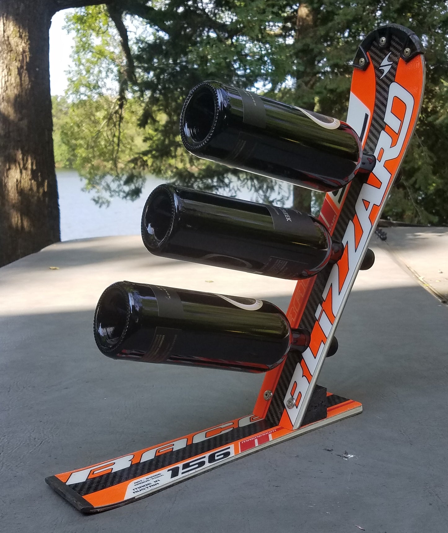 Ski Wine Rack Racing Snow Ski Wine Rack made with a Real Racing Ski