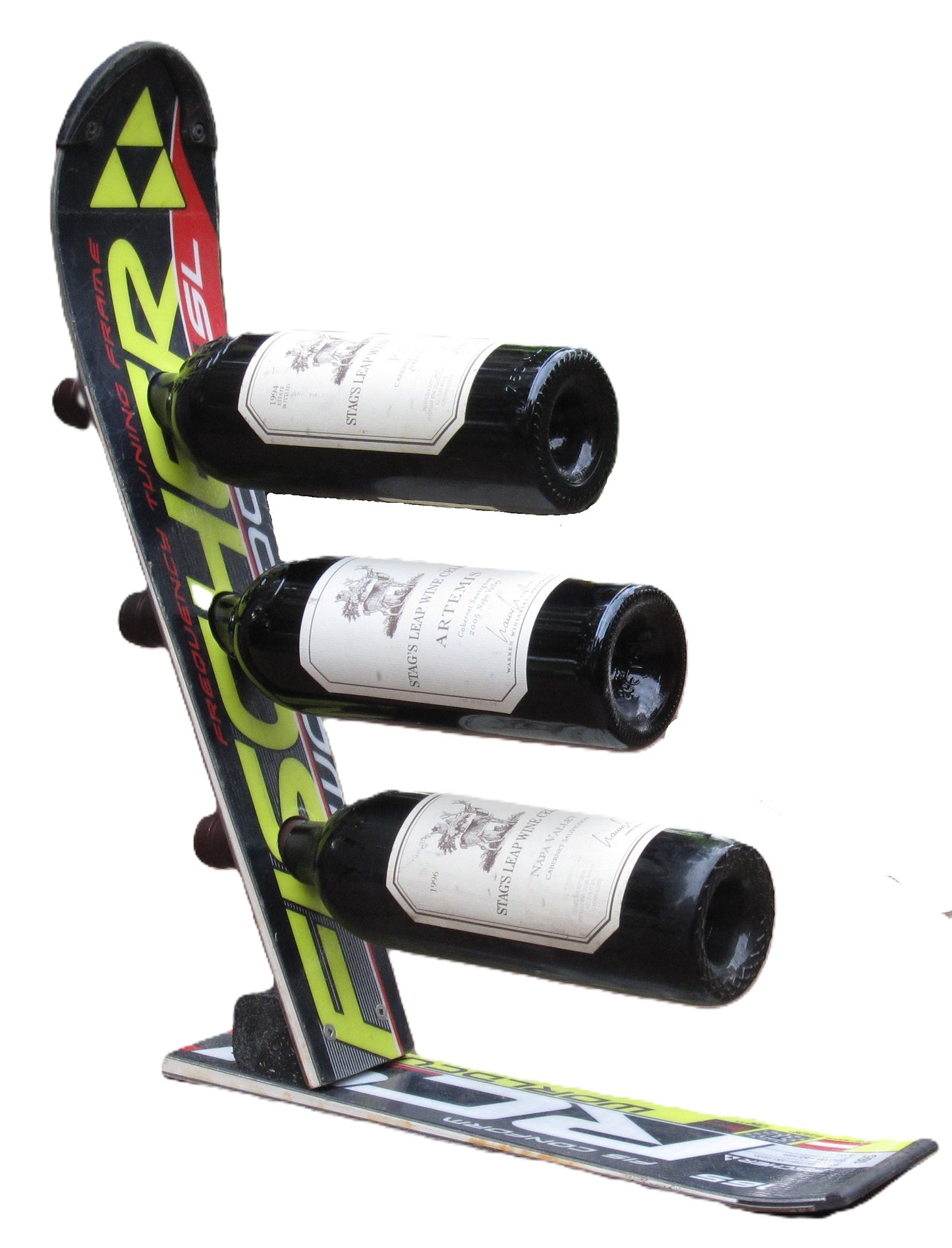 Ski Wine Rack Racing Snow Ski Wine Rack made with a Real Racing Ski