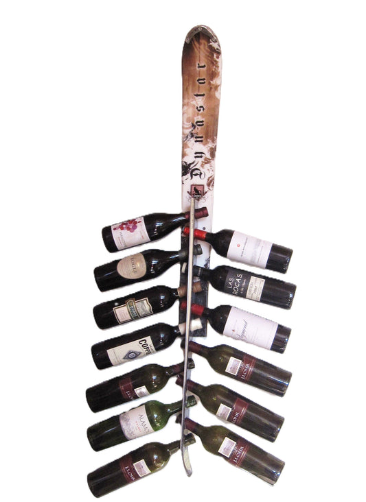 Wine Rack Wall Mounted Recycled Snow Ski Wine Rack