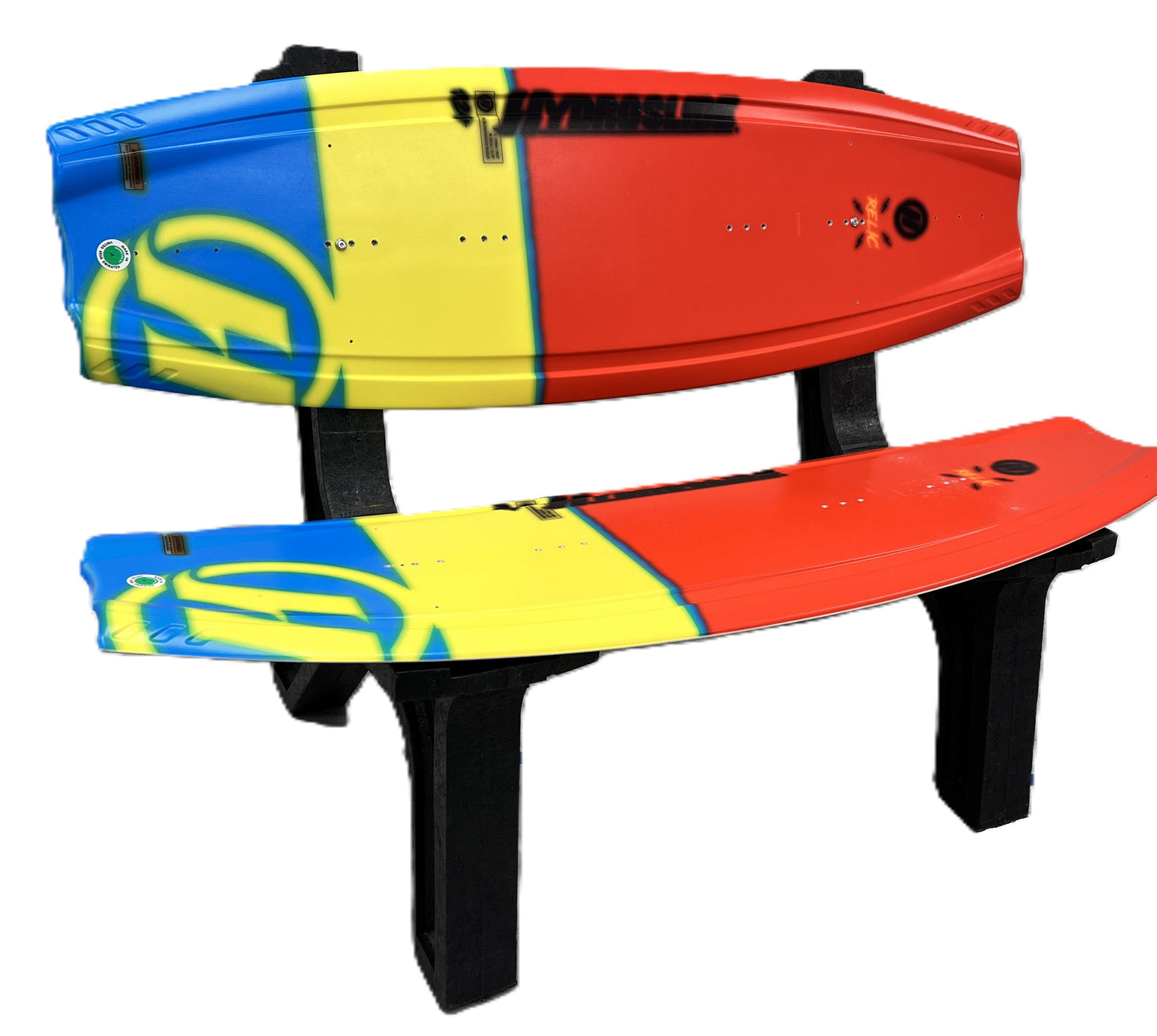 DIY Bench Legs or Outdoor Bench Ends made from Recycled Plastic for a Sports Bench for Snow Skis or Snowboards or Wake Boards