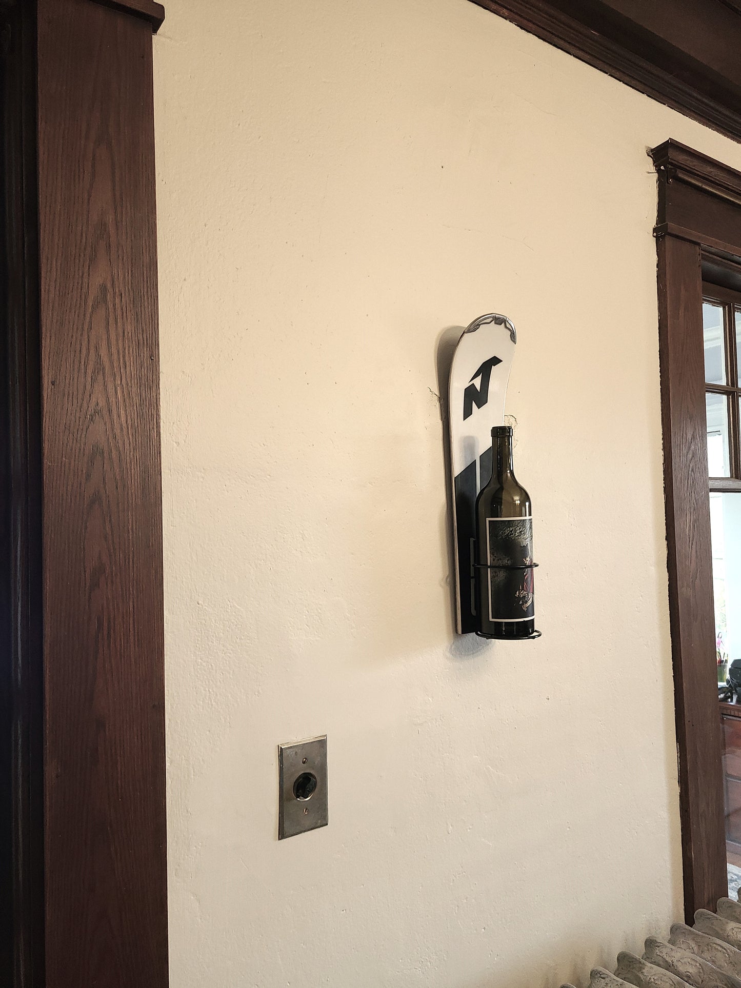 Snow Ski Wine Rack - Wall Mount or Table Top- made from an authentic snow ski