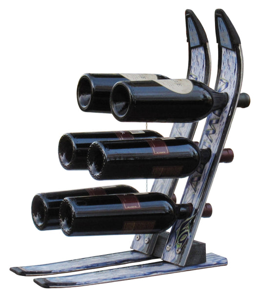 Wine Rack Twinner Recycled Snow Ski Wine Rack made with real snow skis
