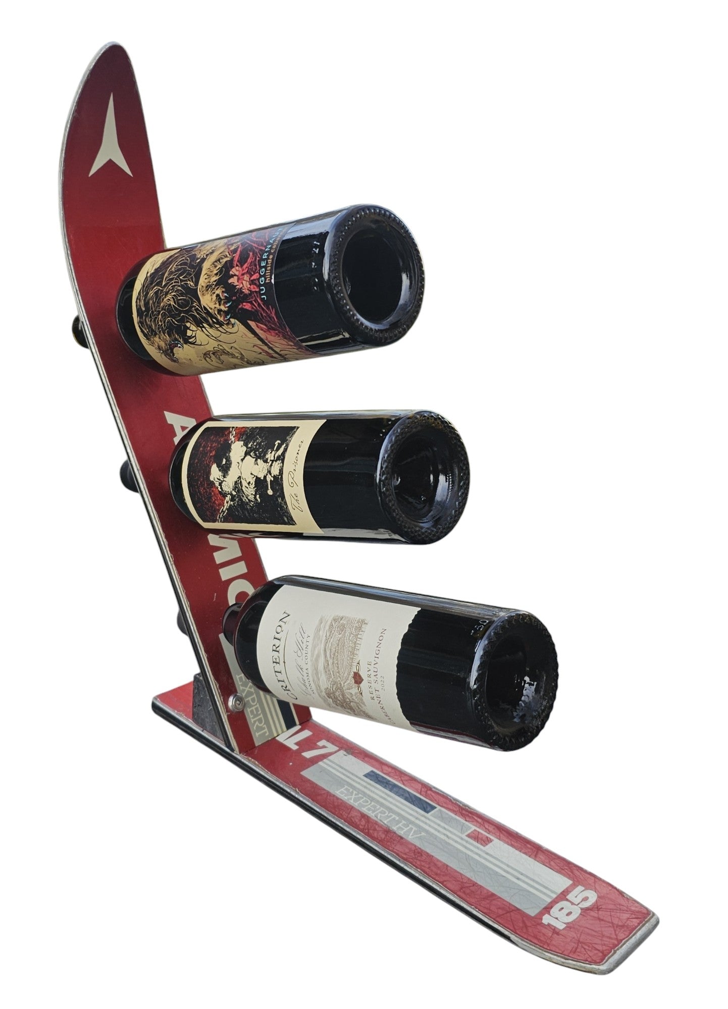 Snow Ski Wine Rack Old School from the 70's and 80's made from real skis that you can pick!