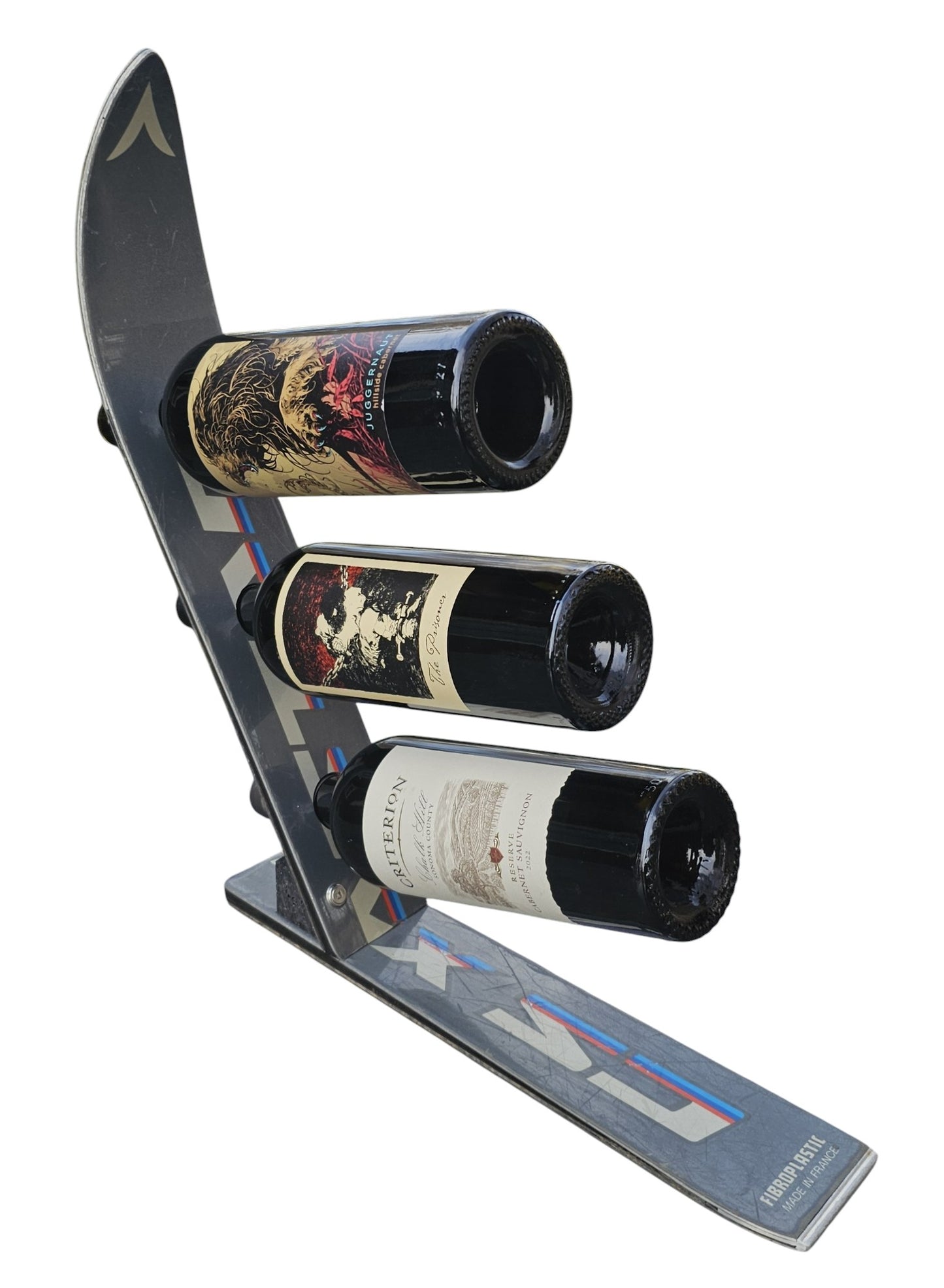 Snow Ski Wine Rack Old School from the 70's and 80's made from real skis that you can pick!