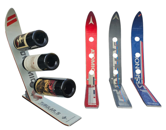 Snow Ski Wine Rack Old School from the 70's and 80's made from real skis that you can pick!