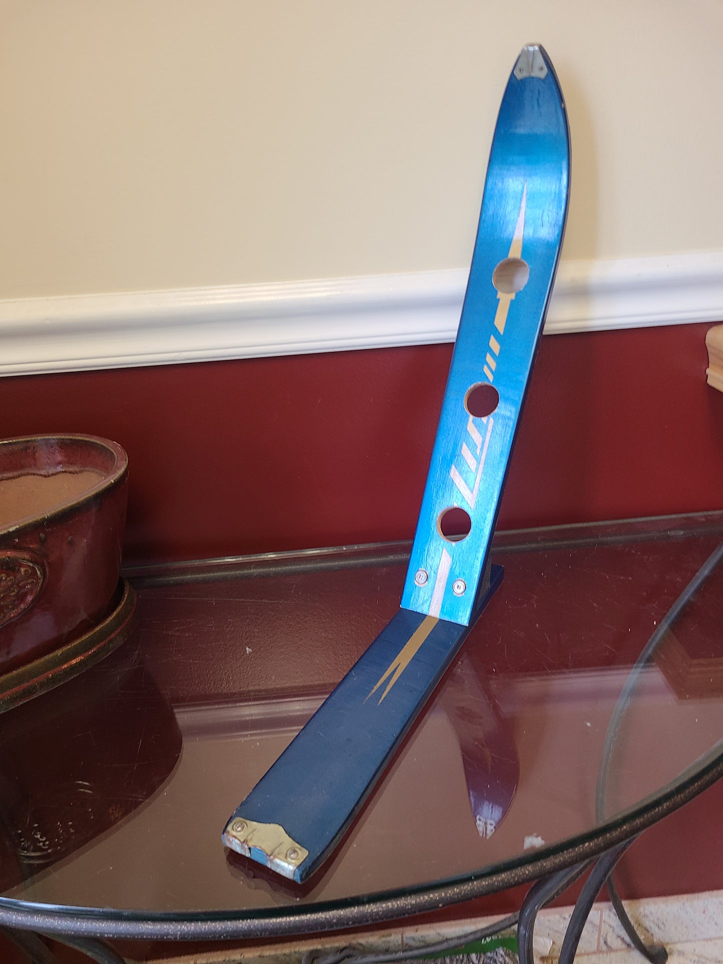 Snow Ski Wine Rack Old School from the 70's and 80's made from real skis that you can pick!