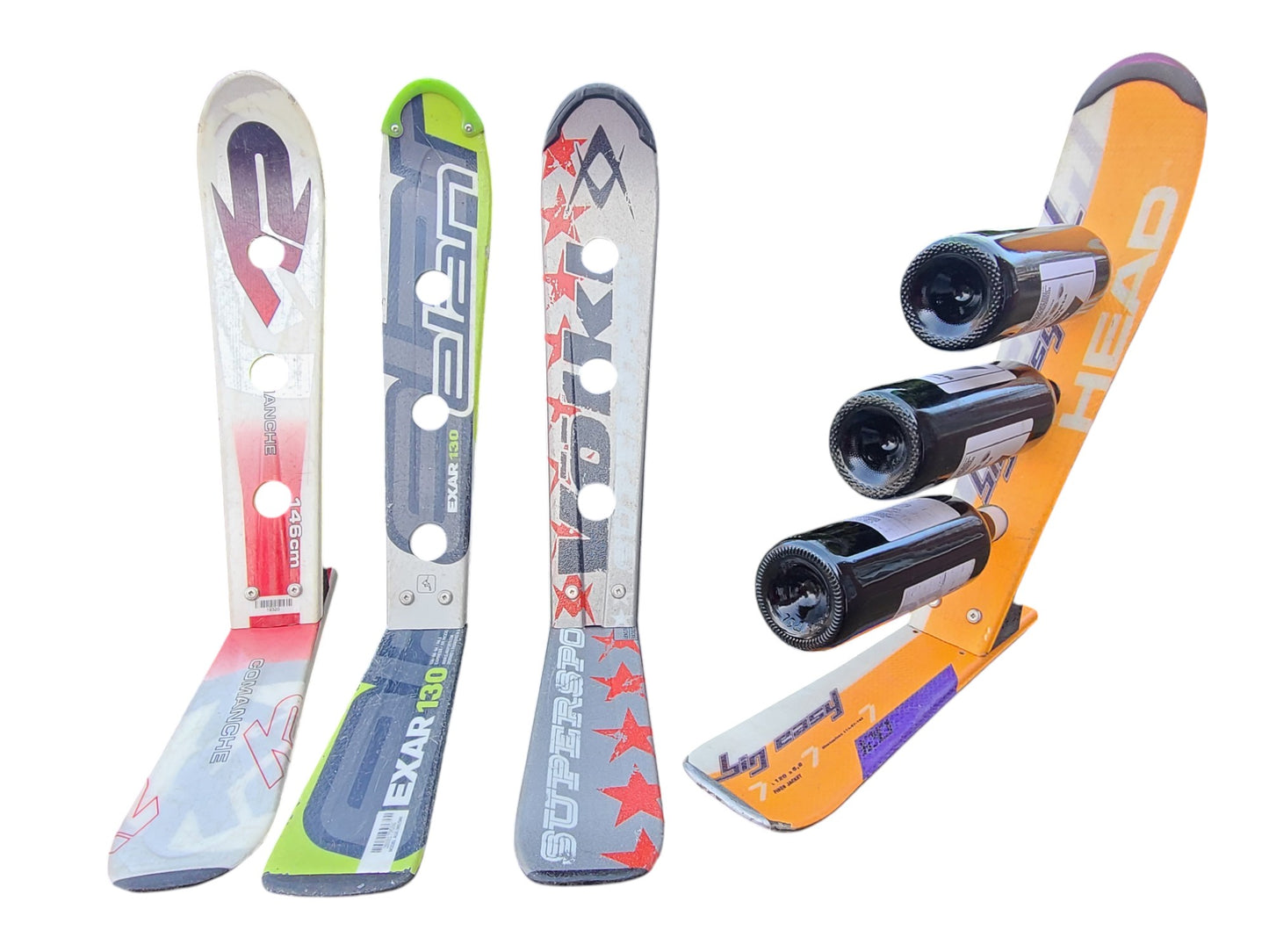 Customize your Snow Ski Wine Rack made from real skis that you can pick!
