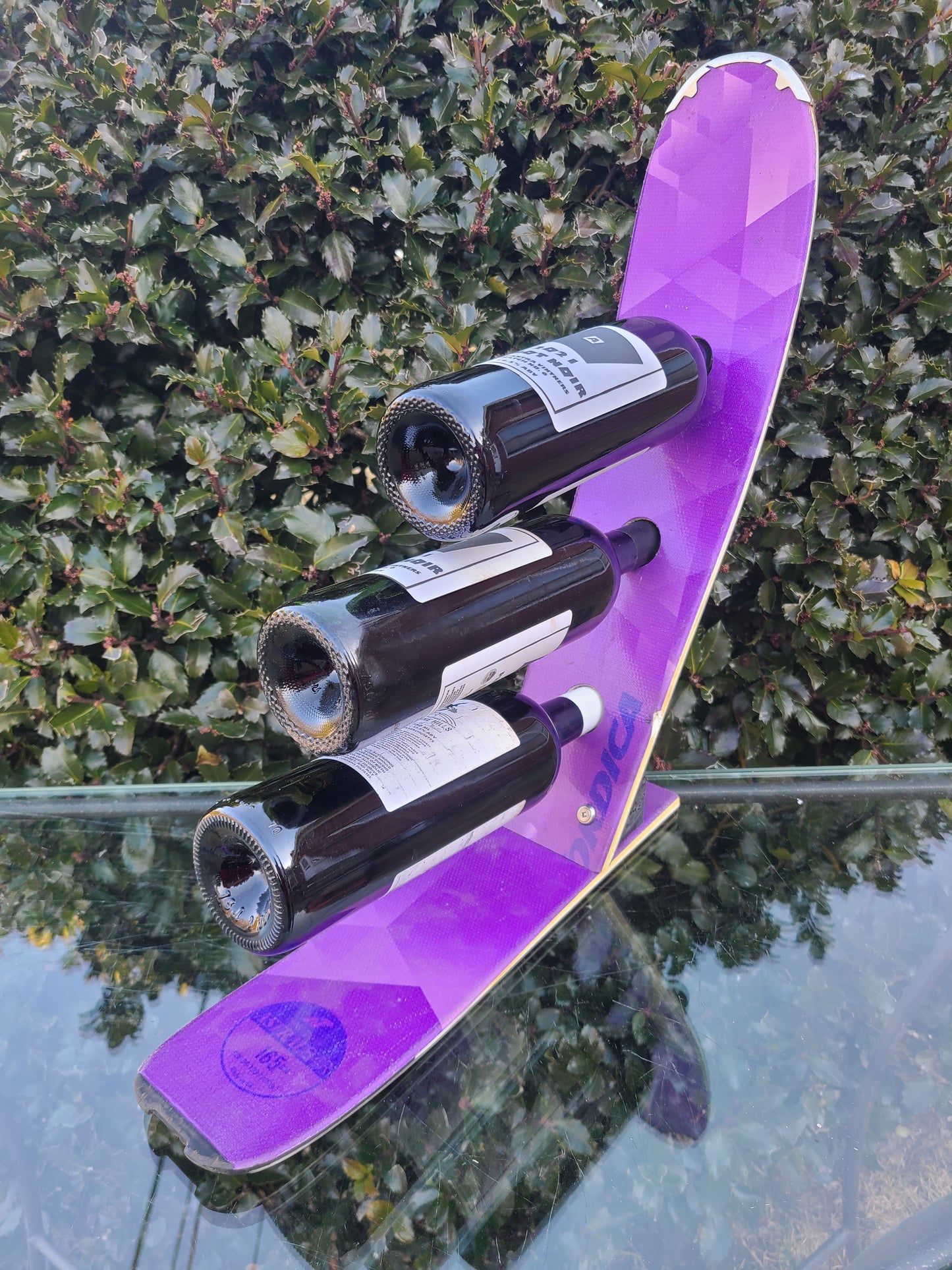 Girly Snow Ski Wine Rack made from real snow skis that you can pick!