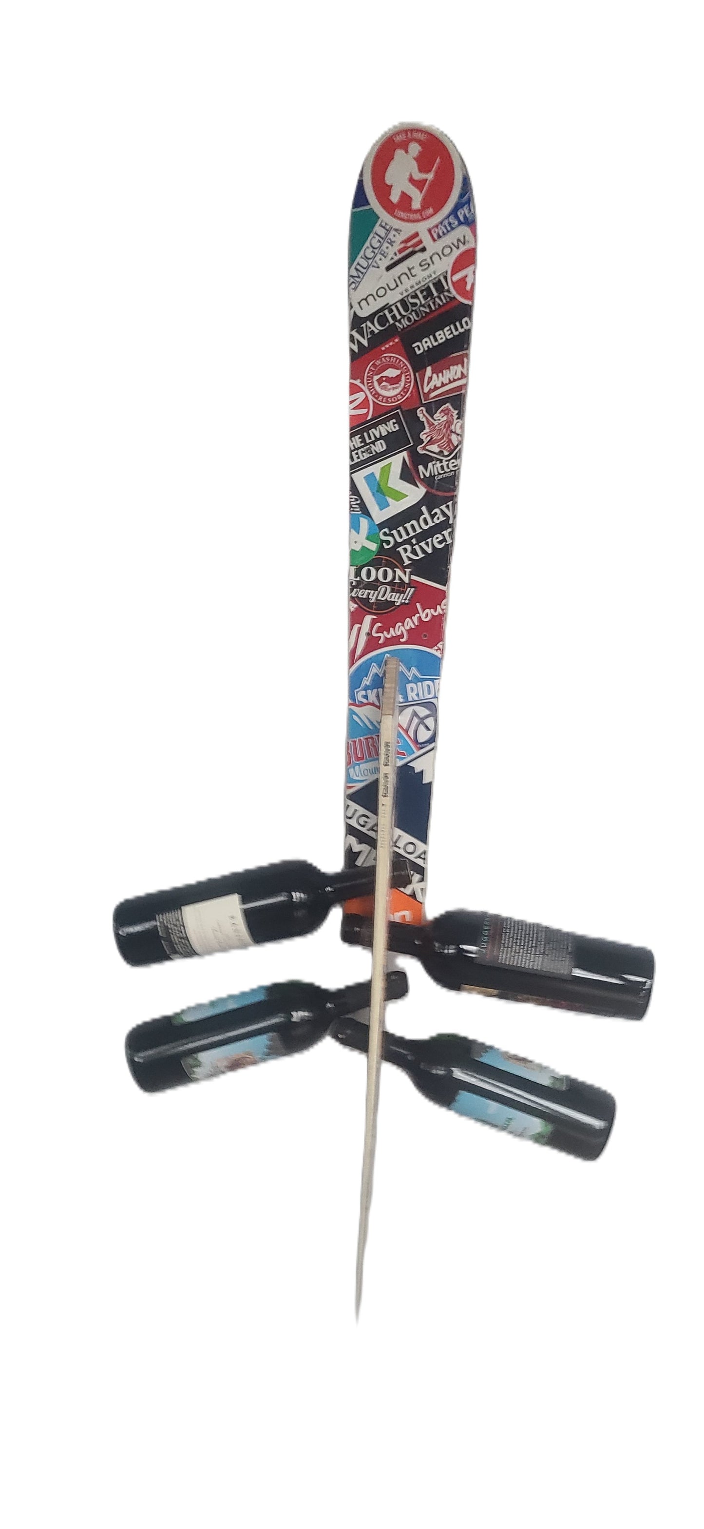 Wine Rack Wall Mounted Recycled Snow Ski Wine Rack