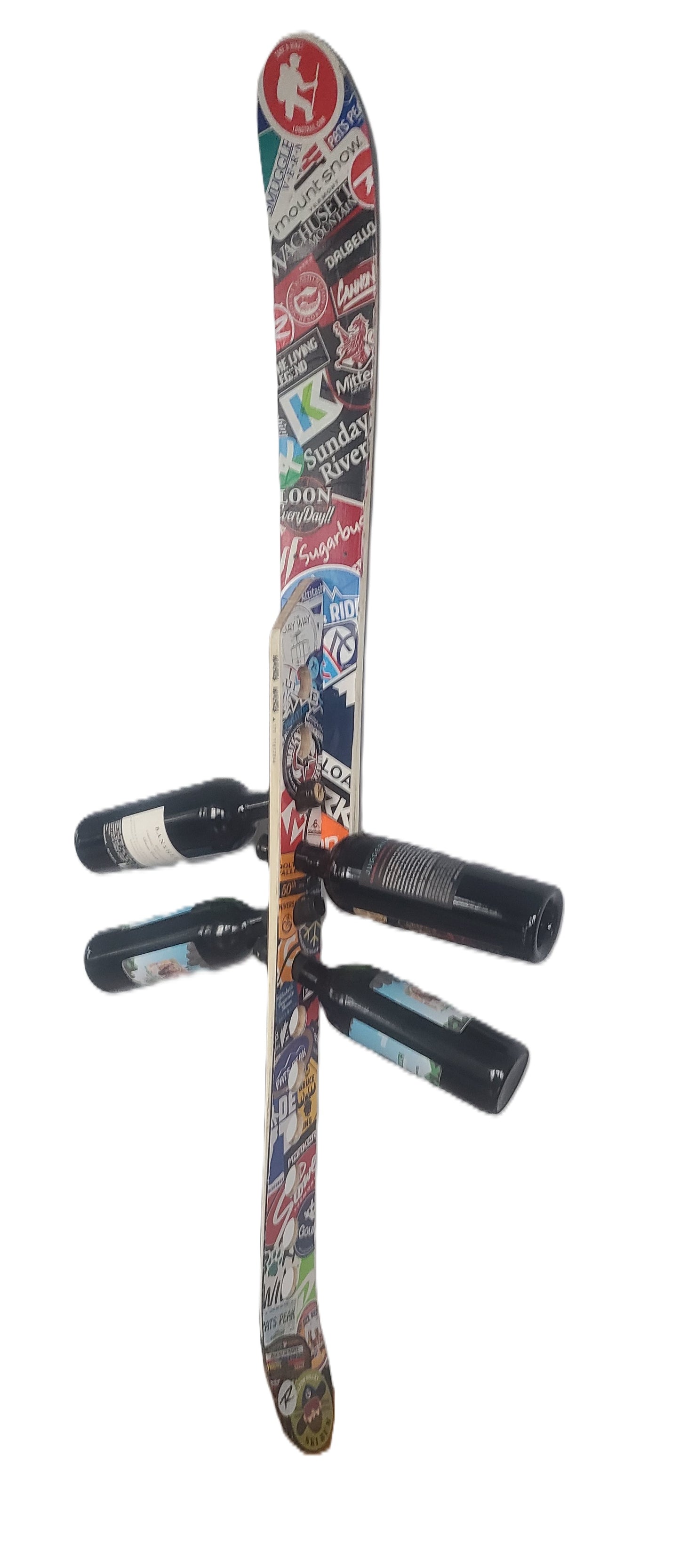 Wine Rack Wall Mounted Recycled Snow Ski Wine Rack