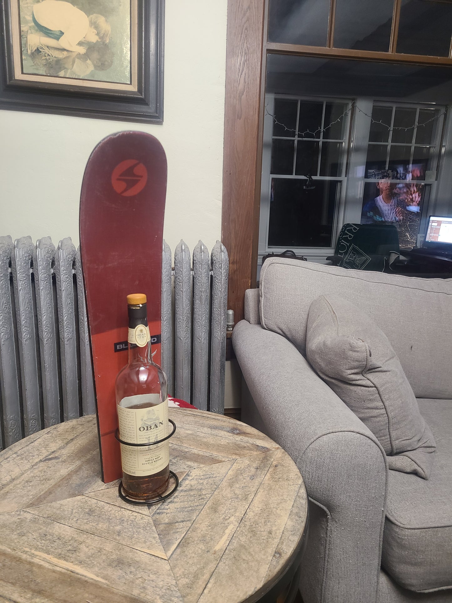 Snow Ski Wine Rack - Wall Mount or Table Top- made from an authentic snow ski